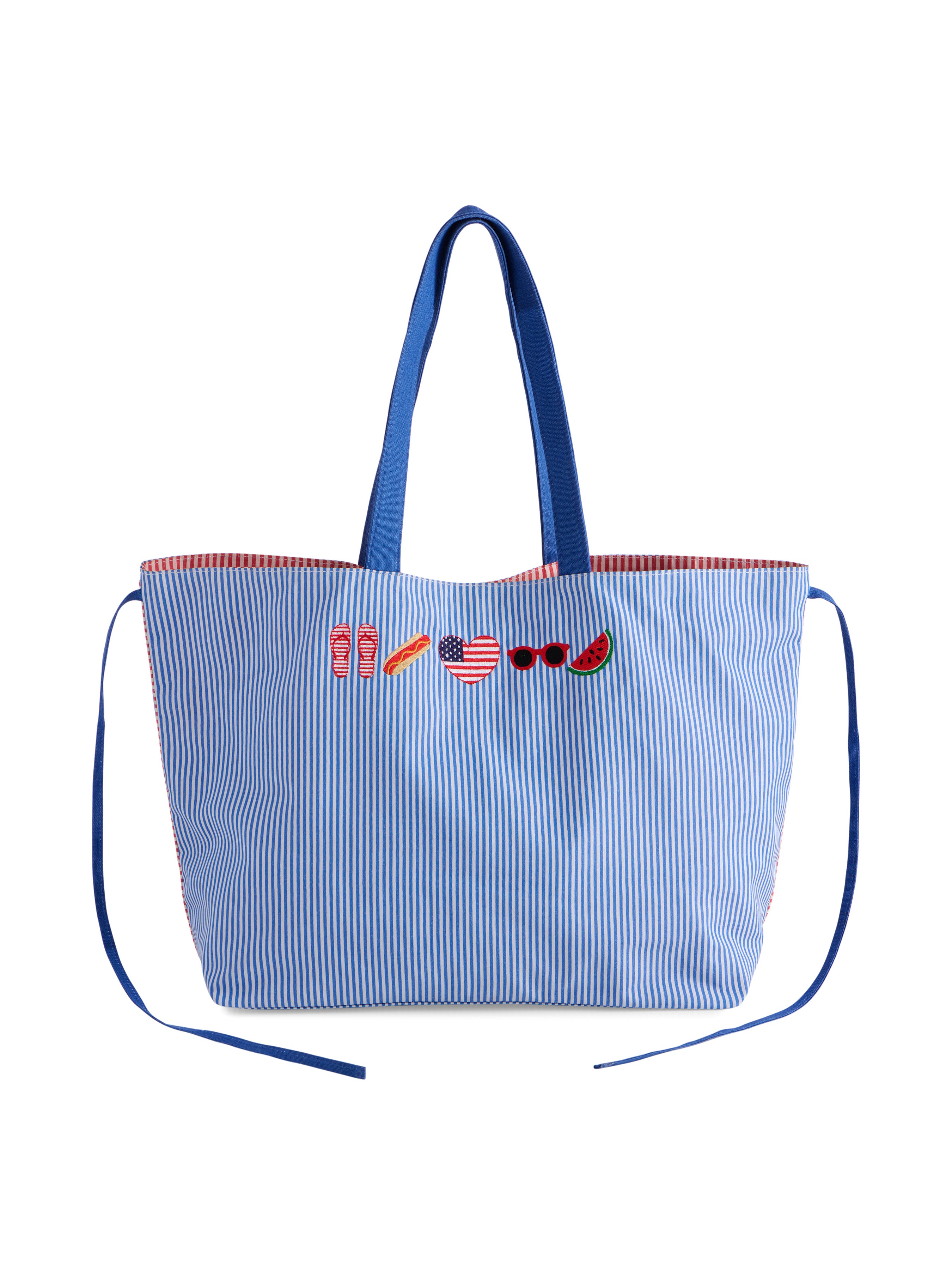 Shiraleah Americana Tie-Up Tote, Navy