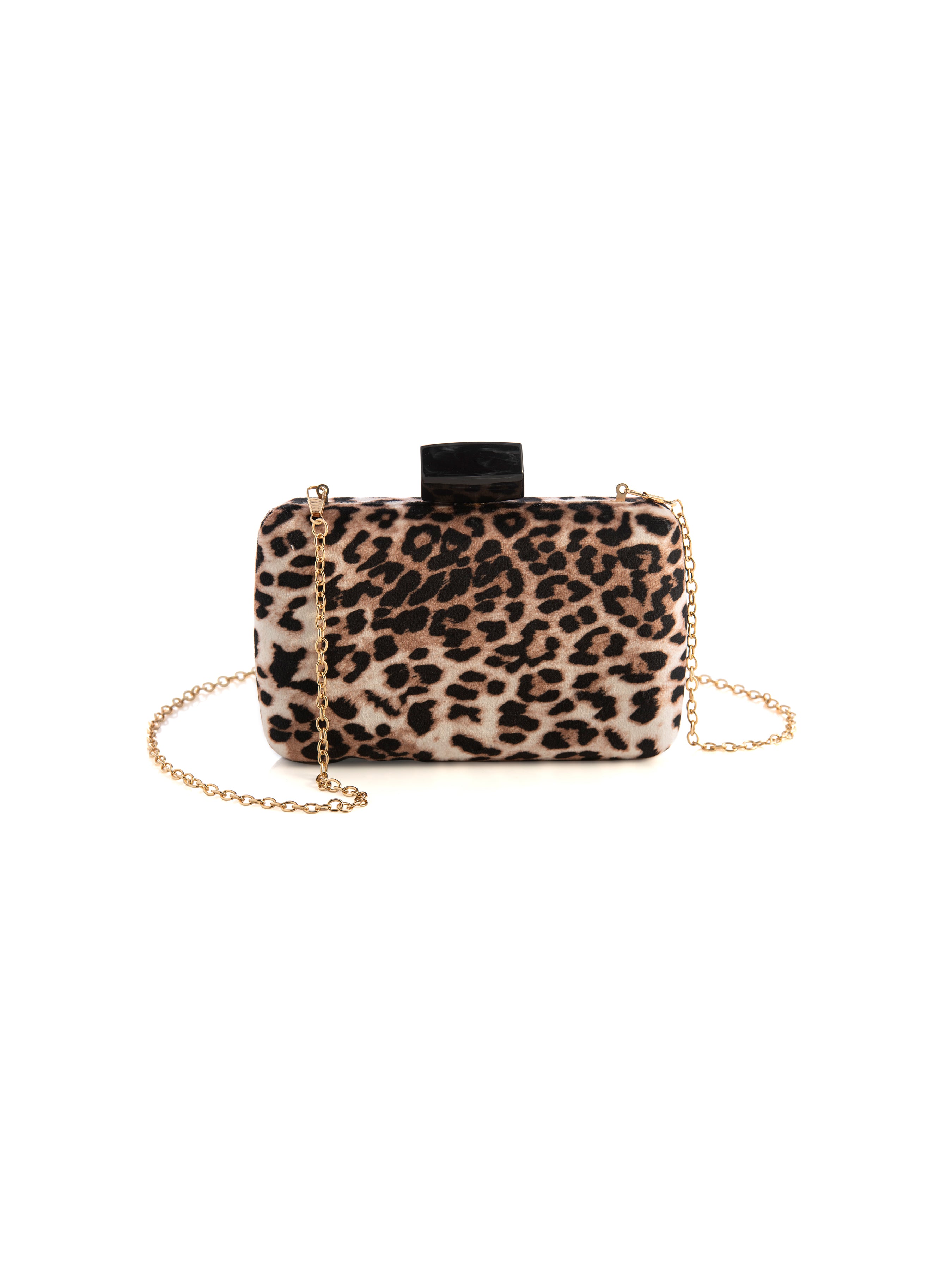 Shiraleah Destiny Leopard Minaudiere Clutch, Multi