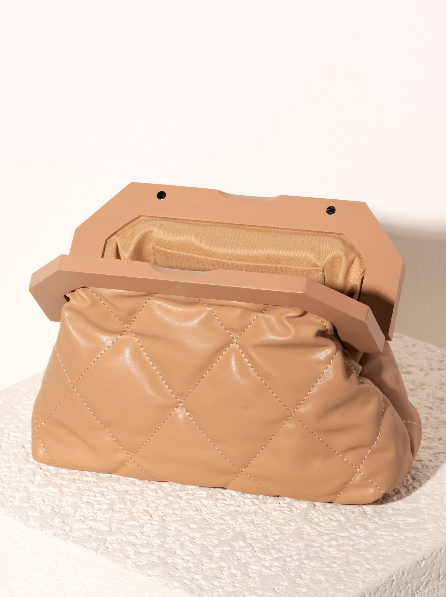 Shiraleah Bailey Quilted Clutch, Tan