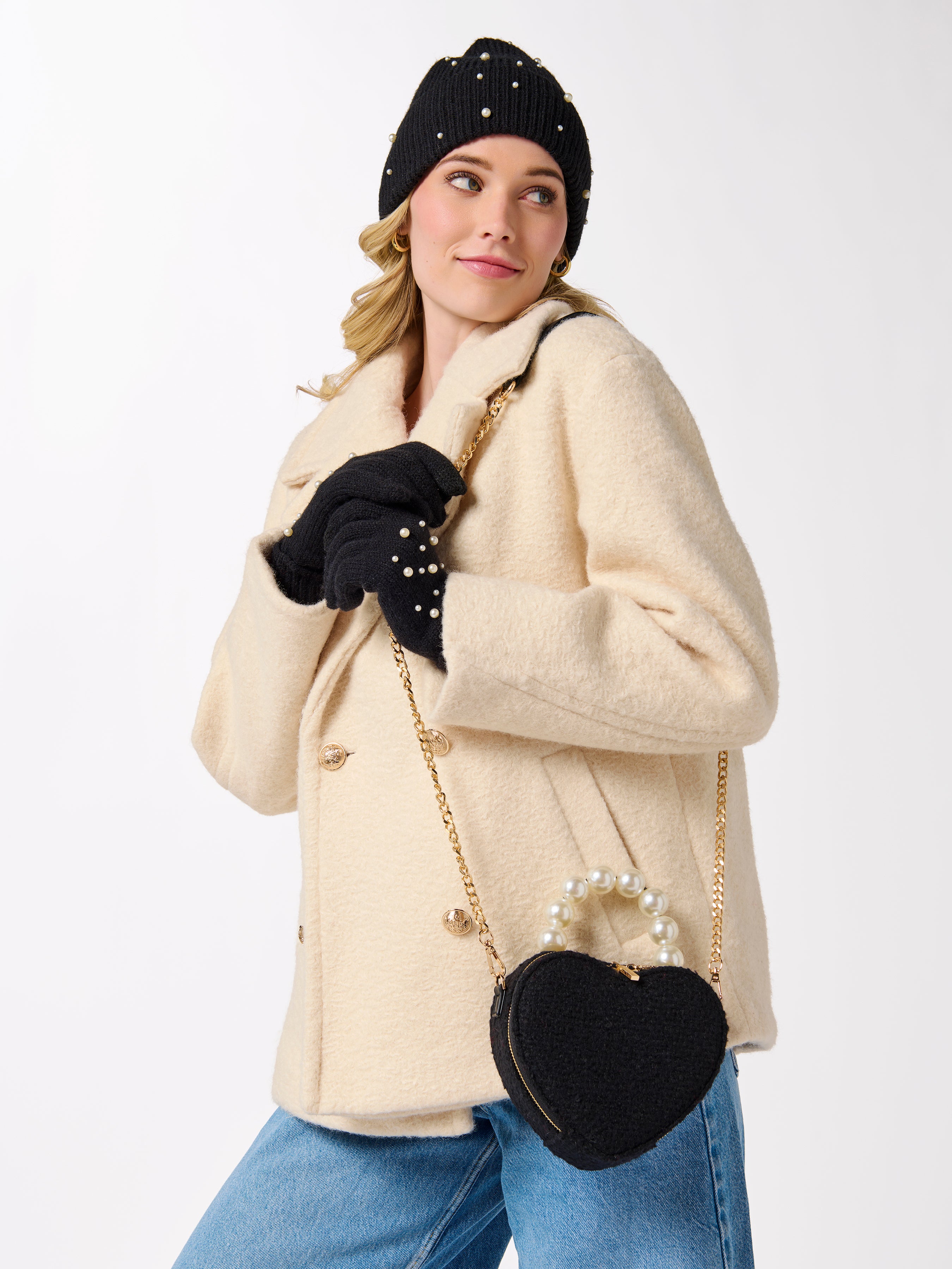 Shiraleah Heart Top Handle Bag BLACK