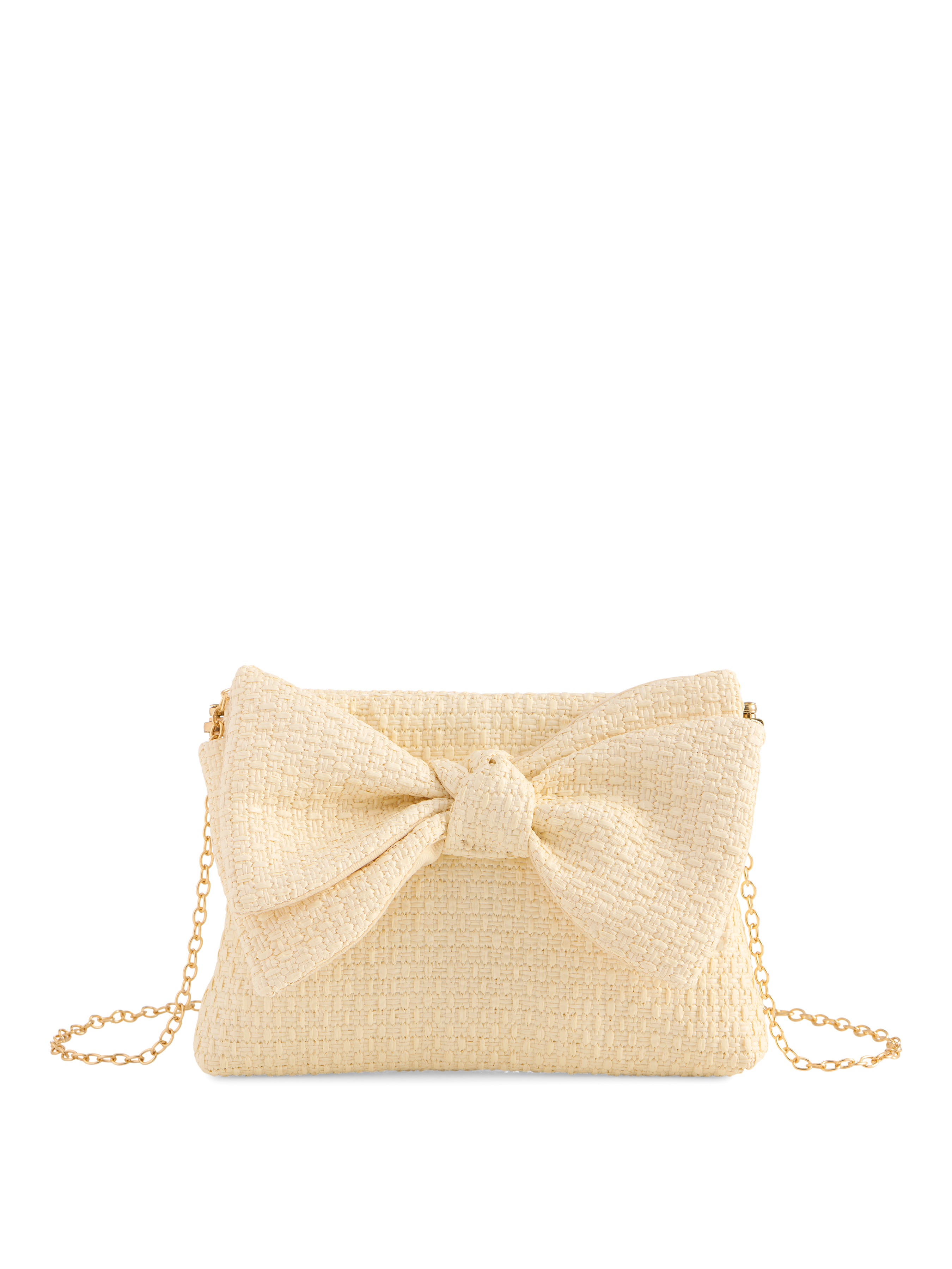 Shiraleah Vera Bow Clutch, Ivory