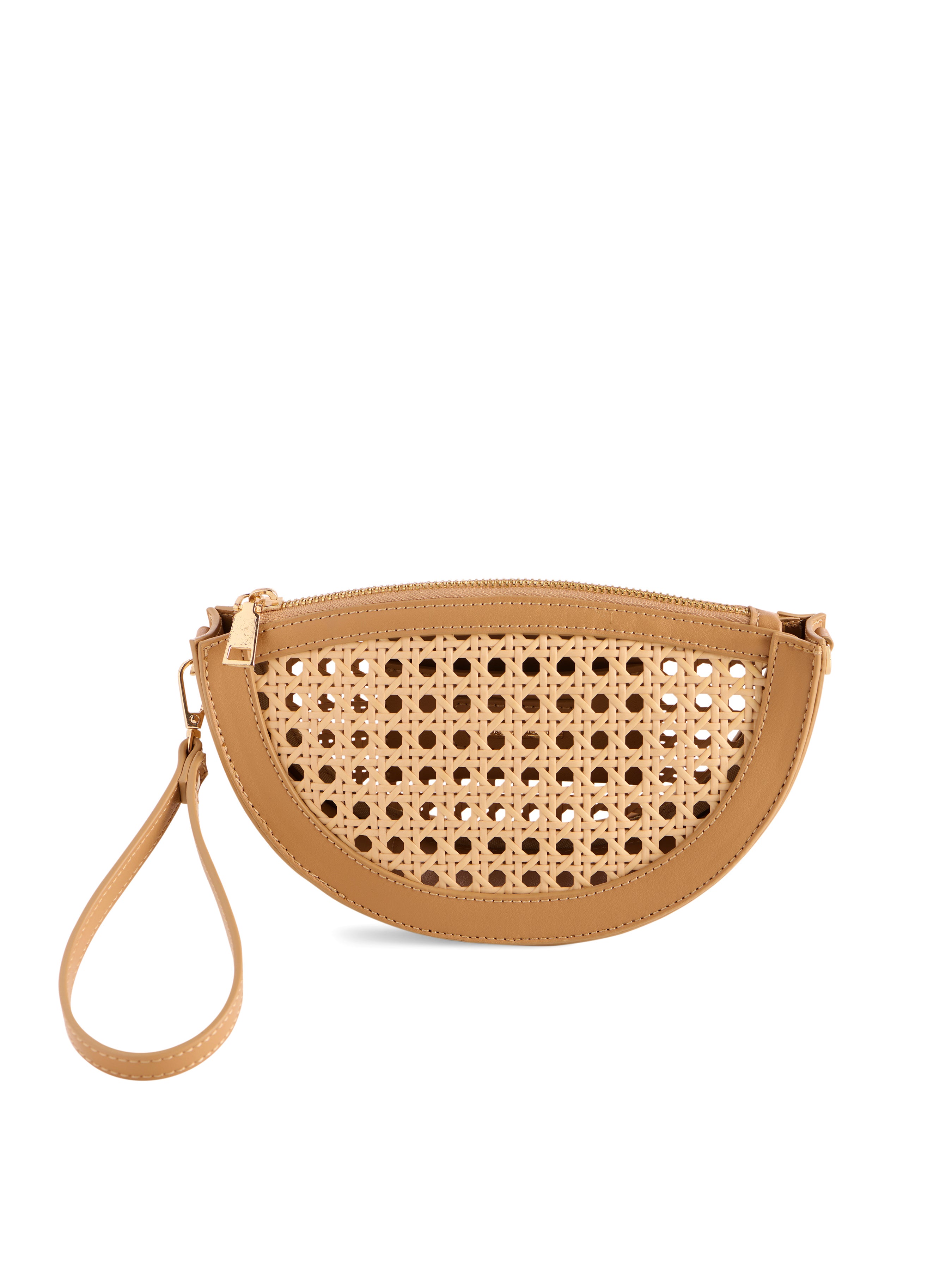 Shiraleah Lyra Crescent Cross-Body/Wristlet TAN