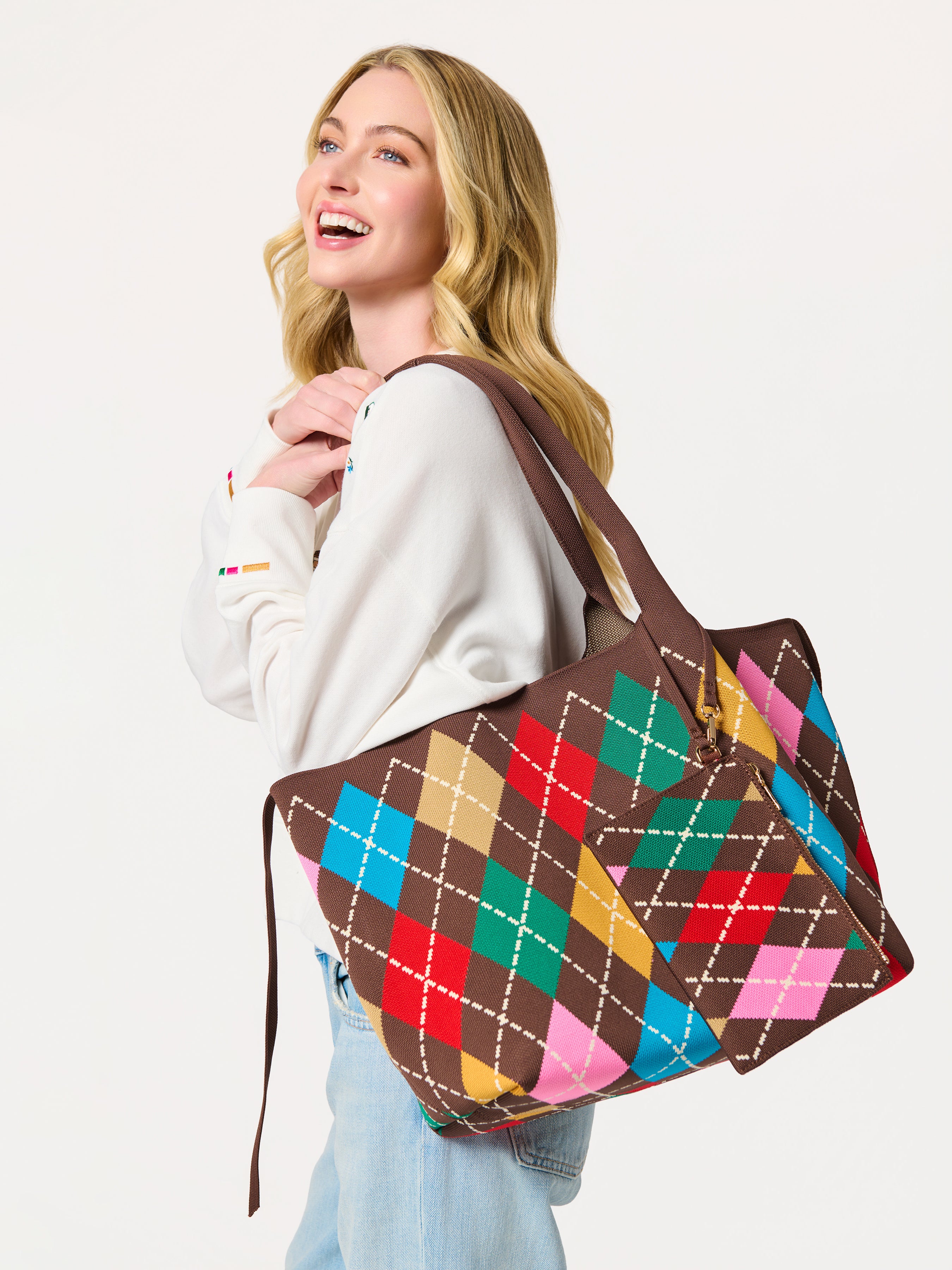 Shiraleah Robbie Argyle Tote BROWN / OS