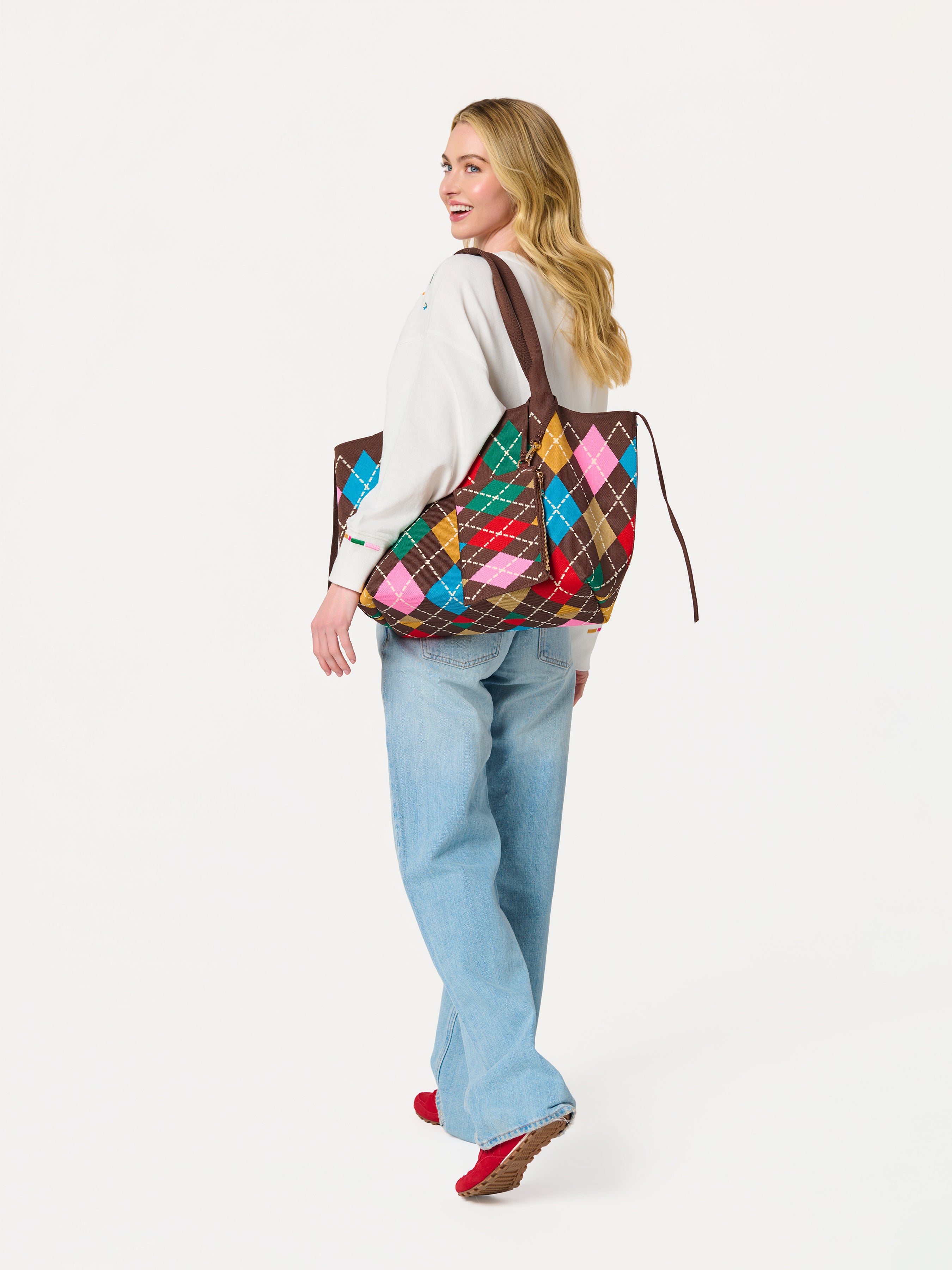 Shiraleah Robbie Argyle Tote BROWN / OS