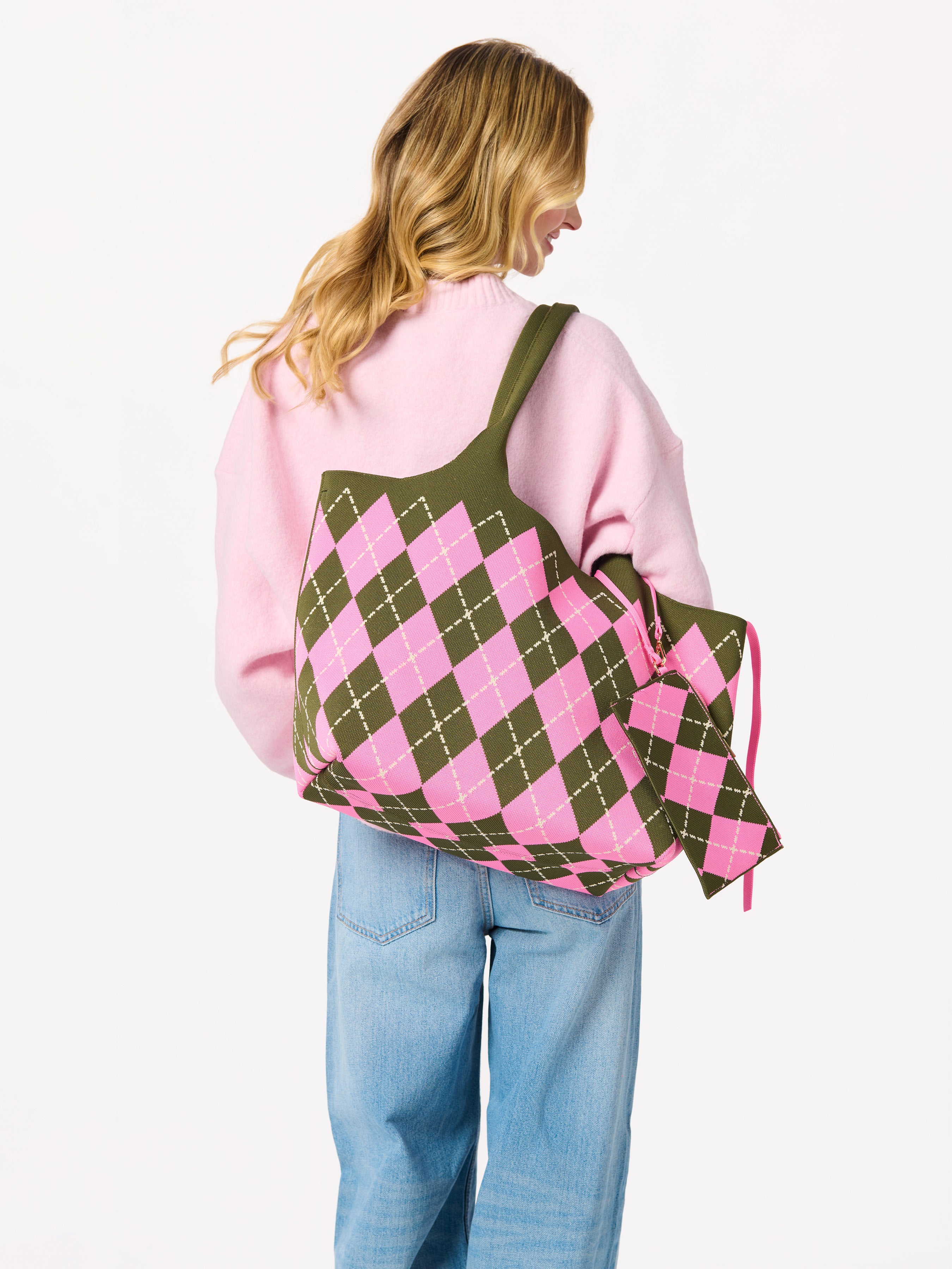 Shiraleah Robbie Argyle Tote PINK / OS