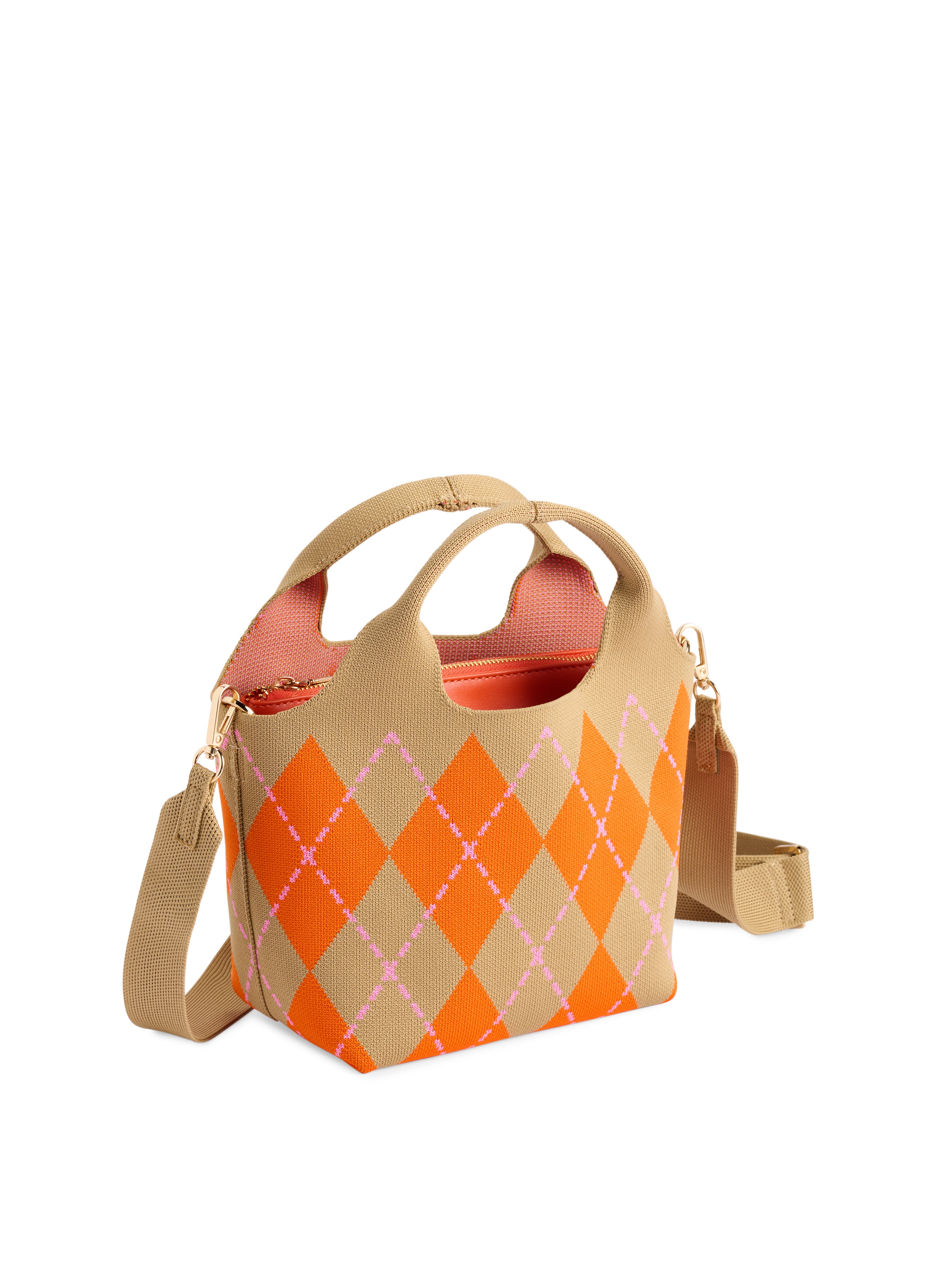 Shiraleah Robbie Argyle Mini Tote ORANGE / OS