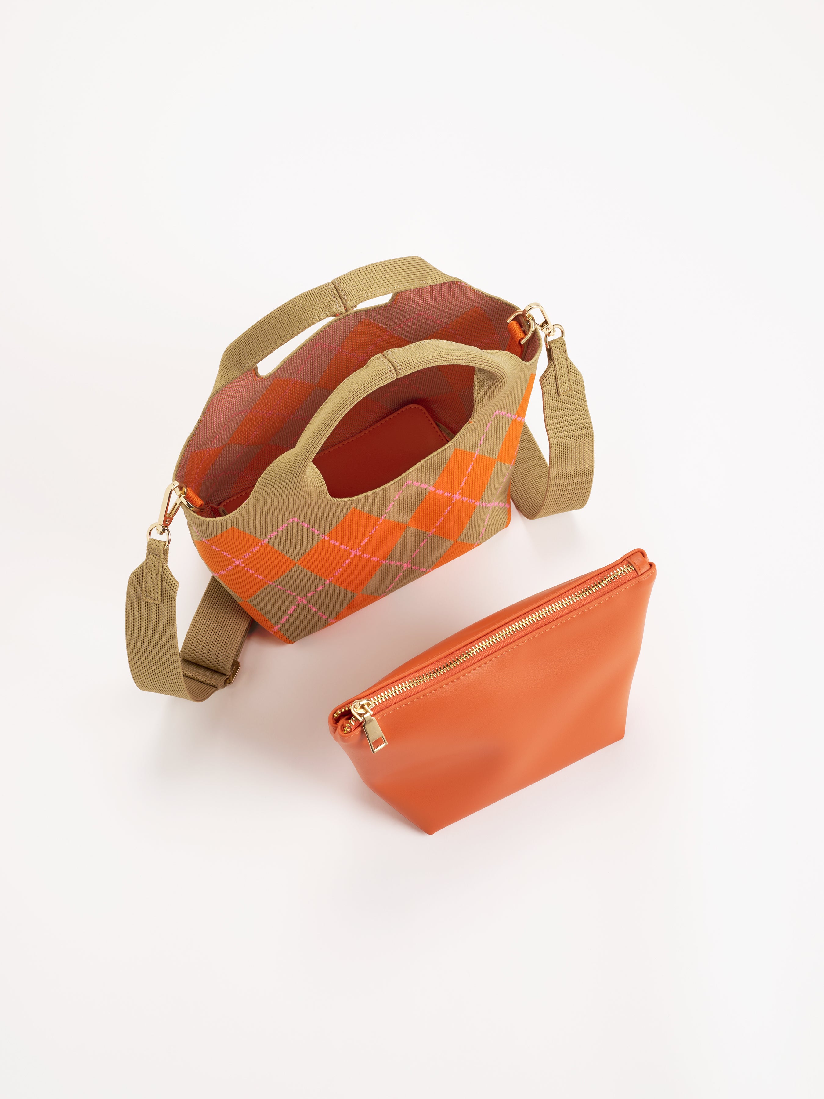 Shiraleah Robbie Argyle Mini Tote ORANGE / OS