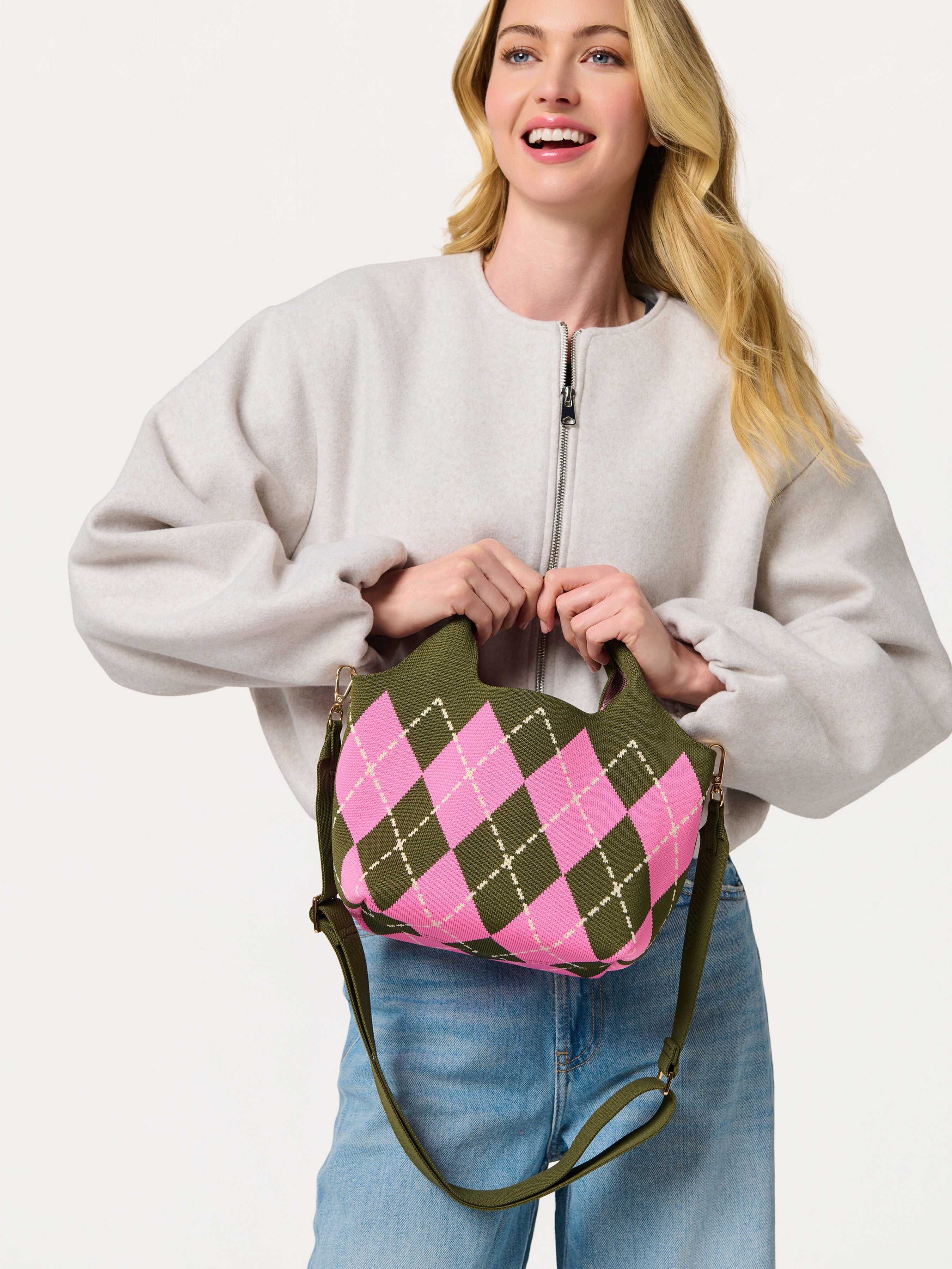 Shiraleah Robbie Argyle Mini Tote PINK / OS