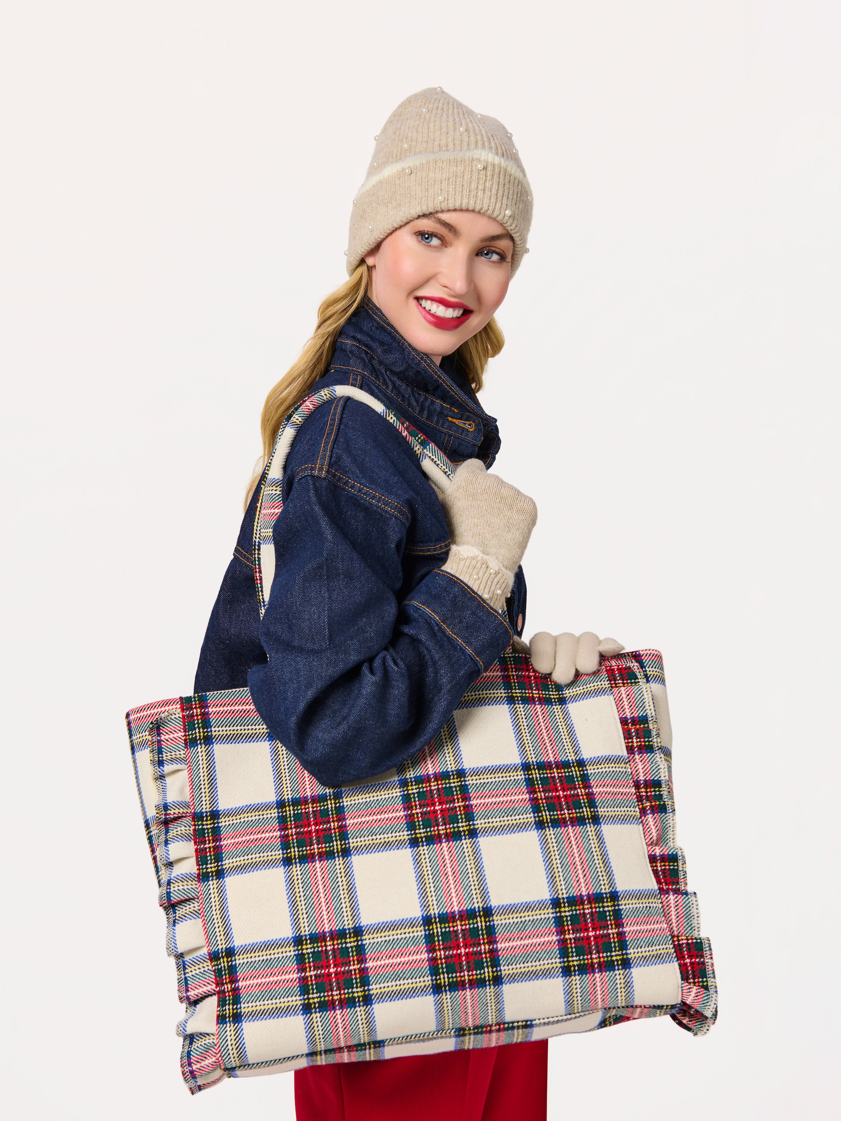 Shiraleah Scottie Ruffle Tote IVORY / OS