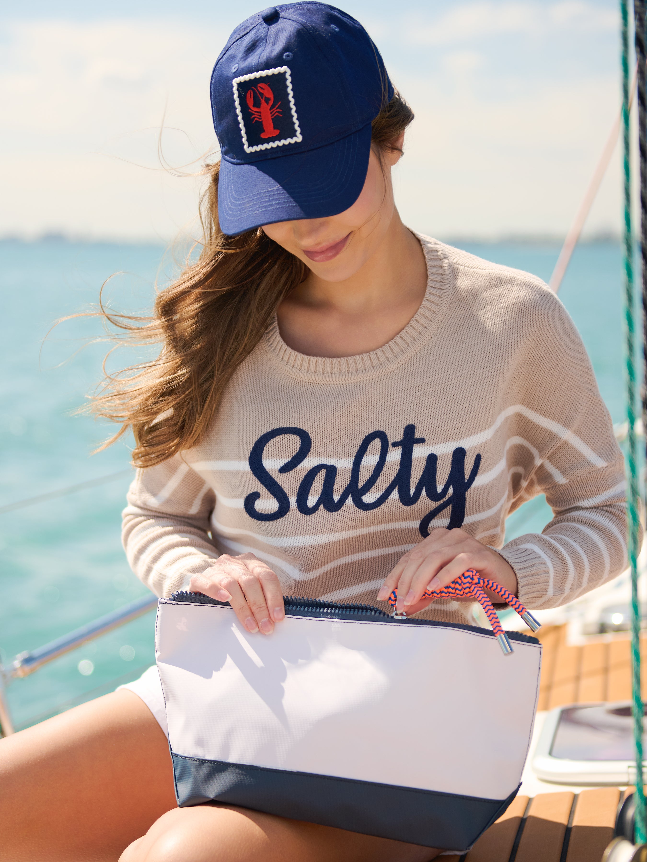 Shiraleah Port Water Resistant Zip Pouch WHITE