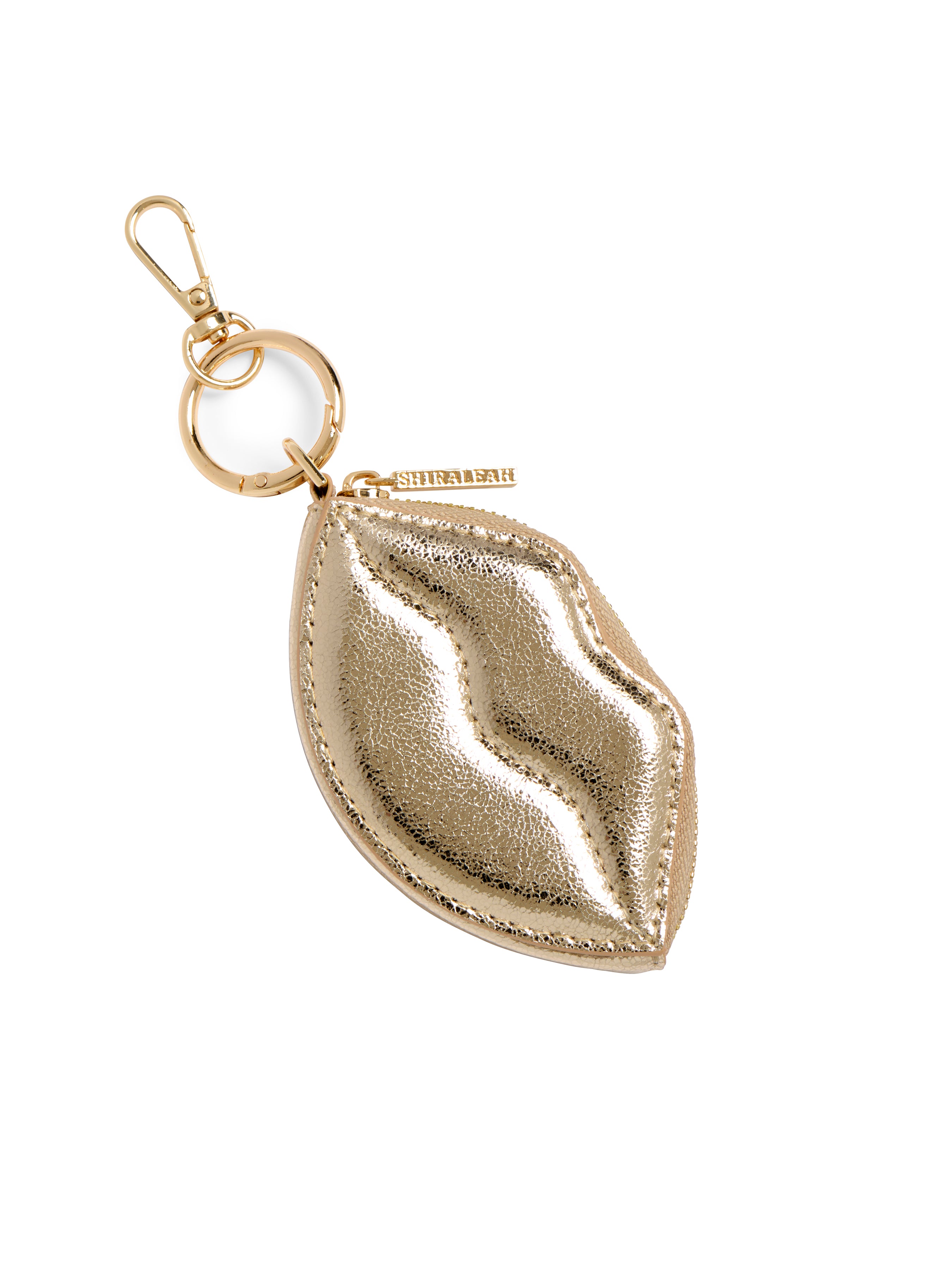 Shiraleah Kisses Zip Pouch/Key Ring GOLD