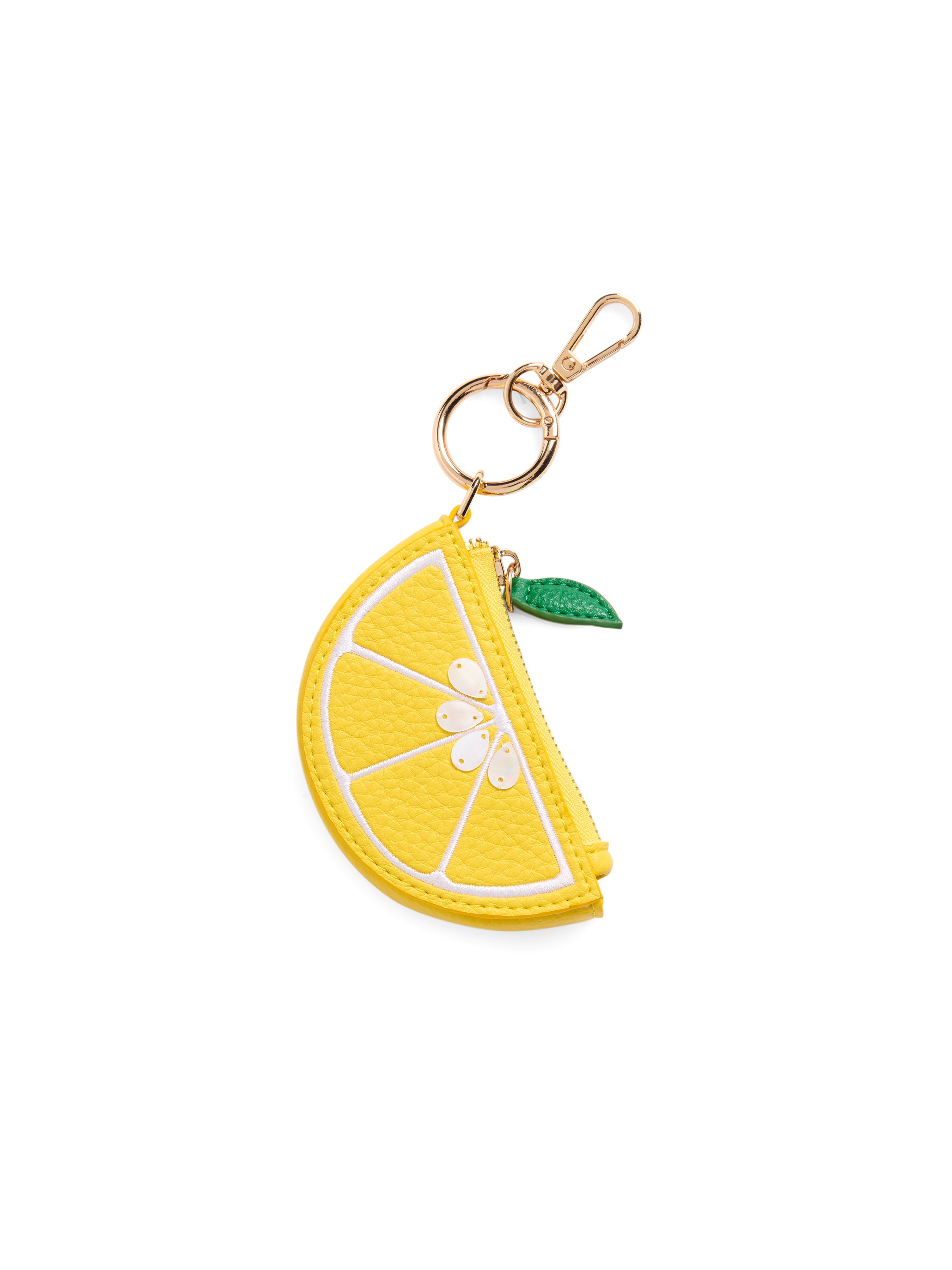 Shiraleah Lemon Zip Pouch Charm/Key Ring, Lemon