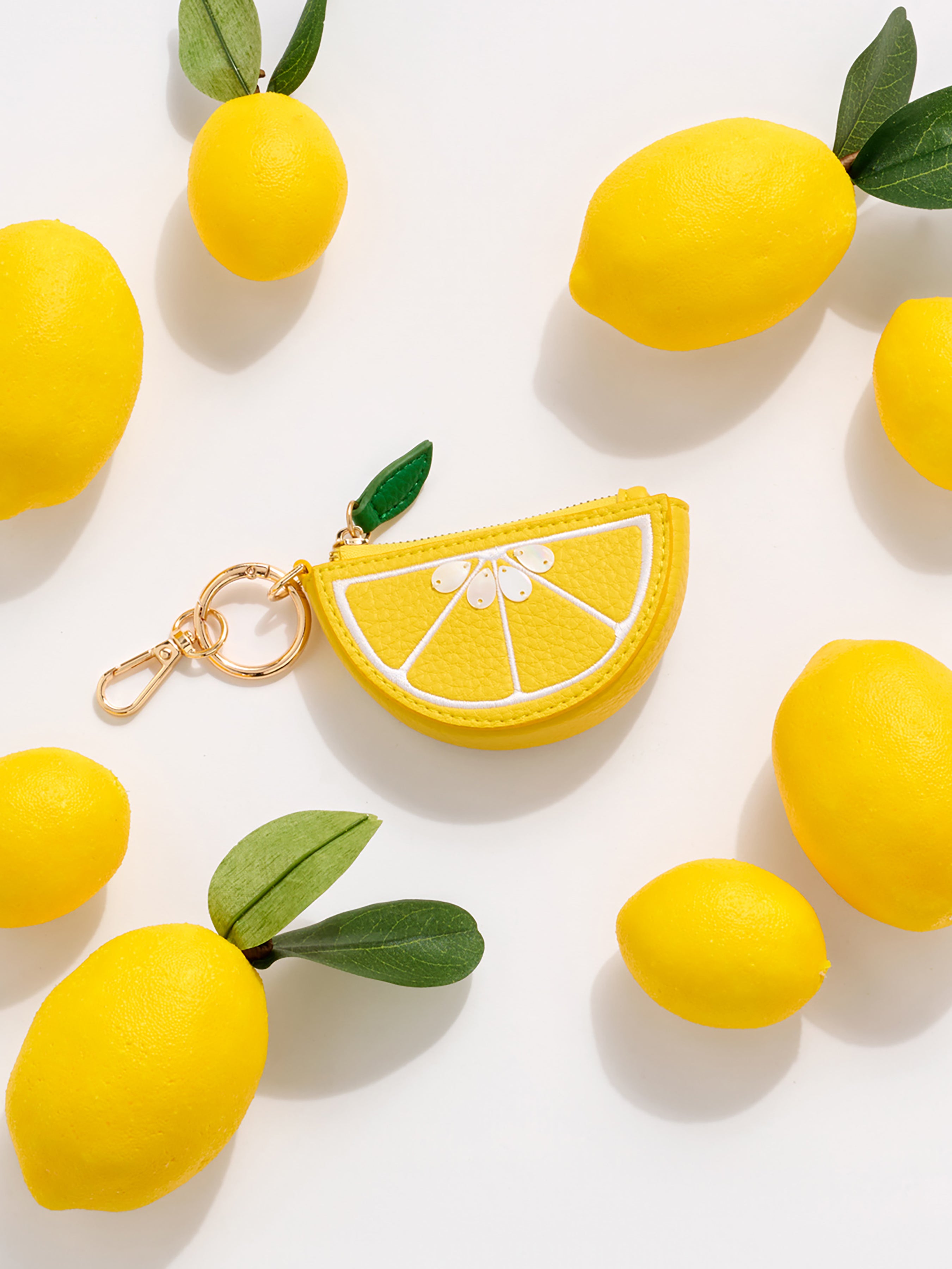Shiraleah Lemon Zip Pouch Charm/Key Ring, Lemon