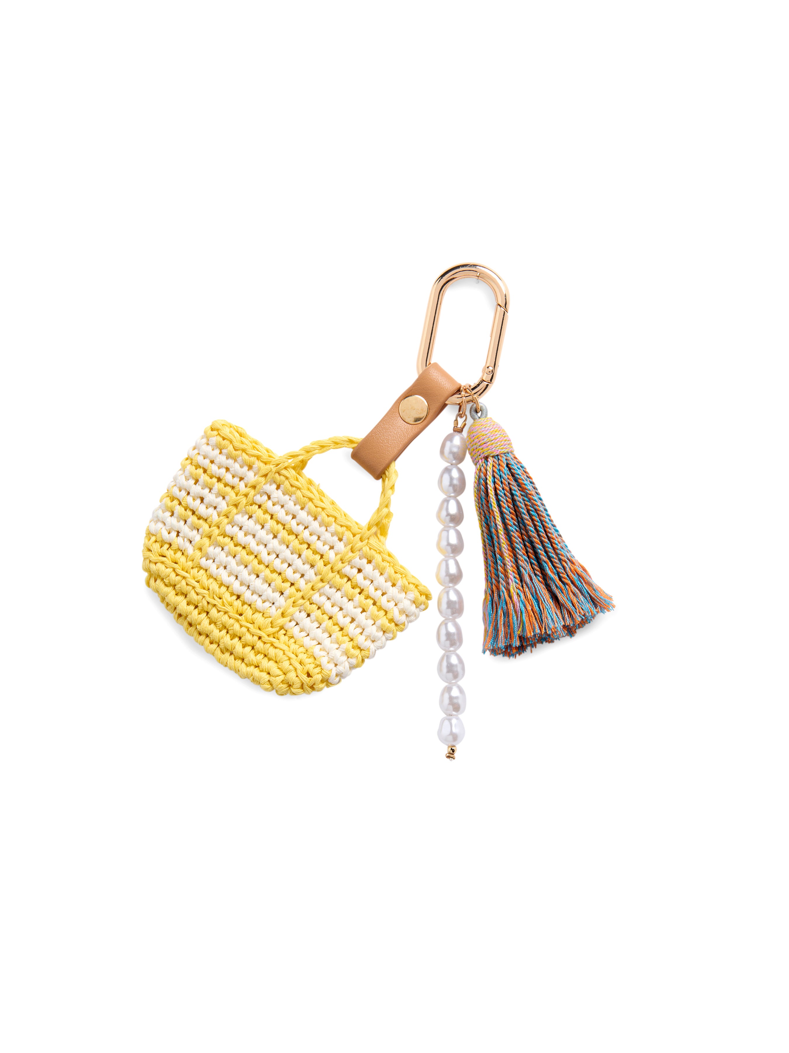 Shiraleah Mini Tote Bag Charm/Key Ring YELLOW