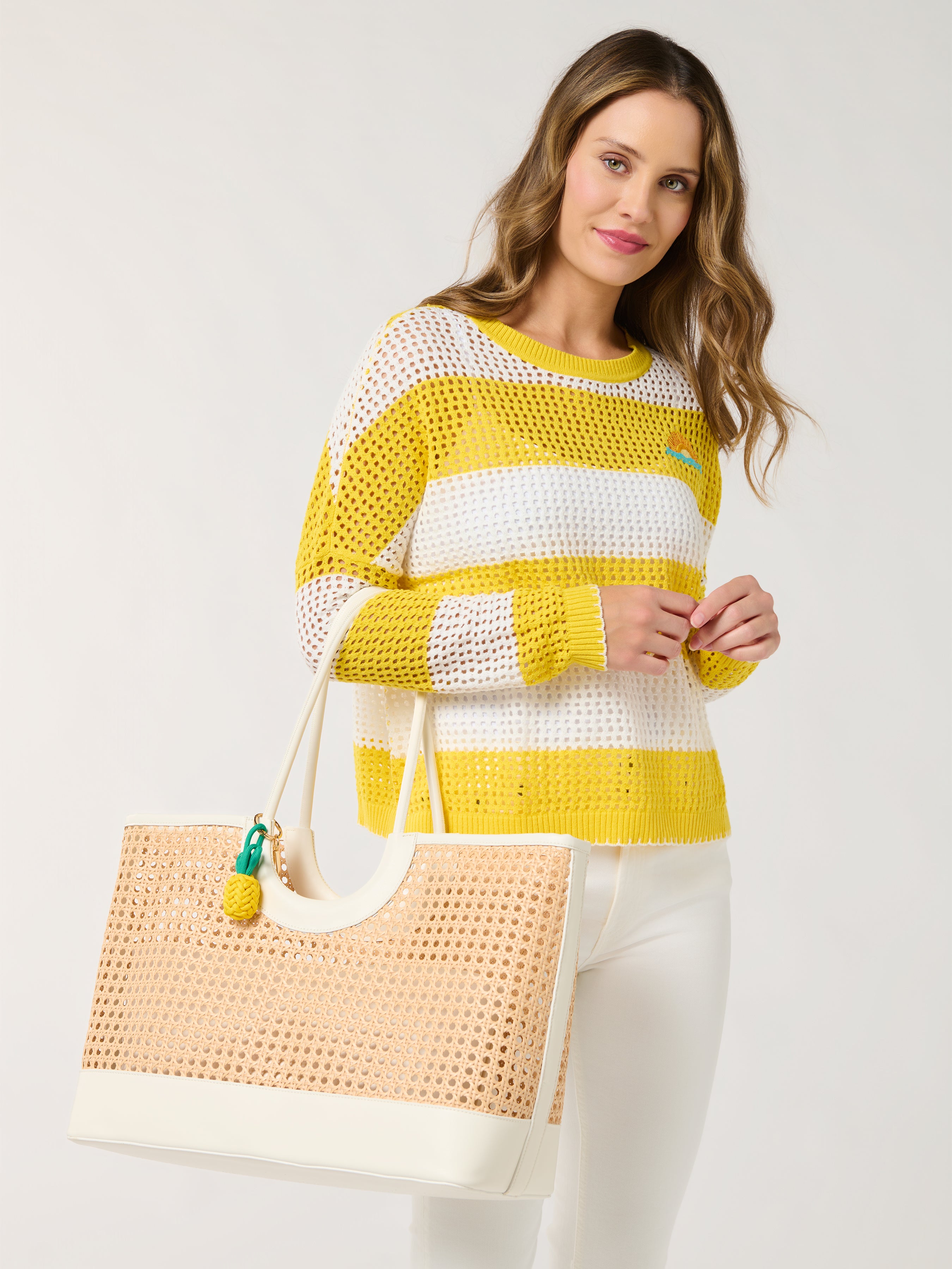 Shiraleah Pineapple Bag Charm/Key Ring, Yellow