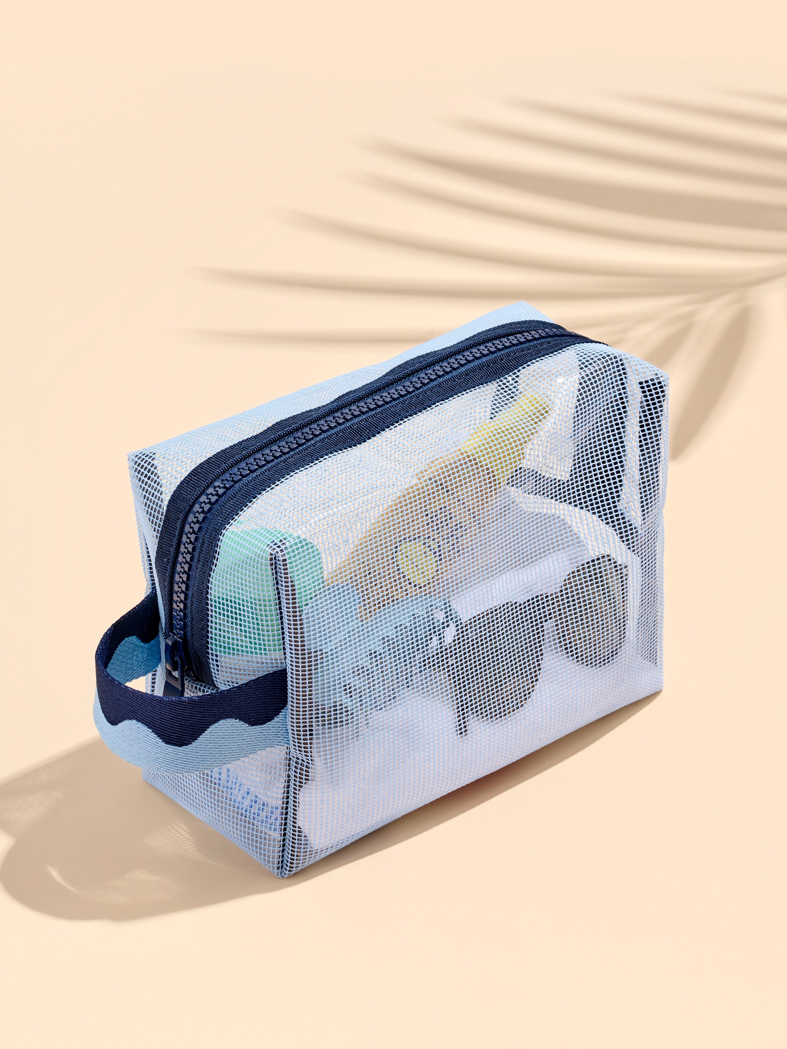 Shiraleah Camden Mesh Zip Pouch BLUE