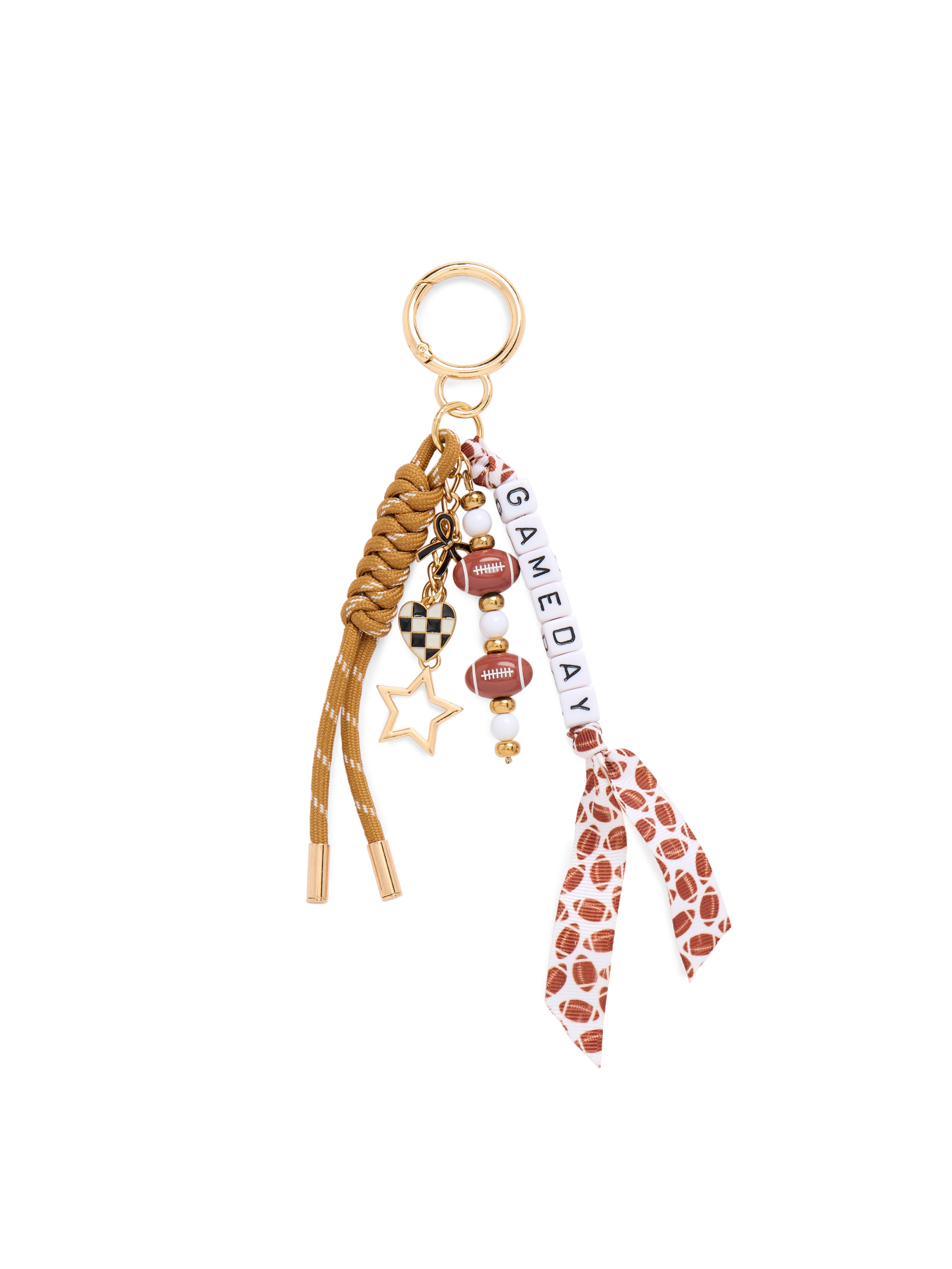 Shiraleah "Gameday" Football Bag Charm/Key Ring, Brown