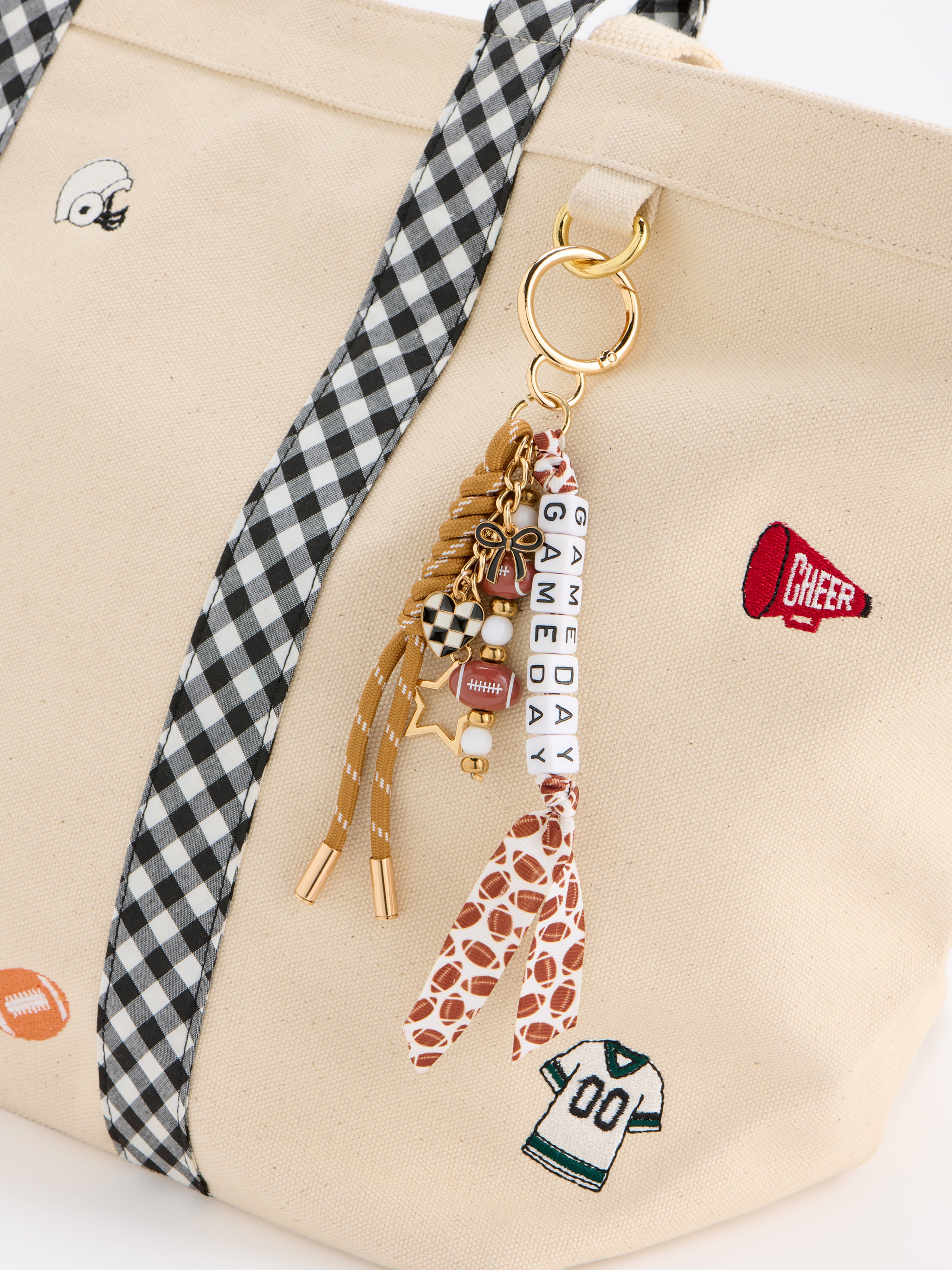 Shiraleah "Gameday" Football Bag Charm/Key Ring, Brown