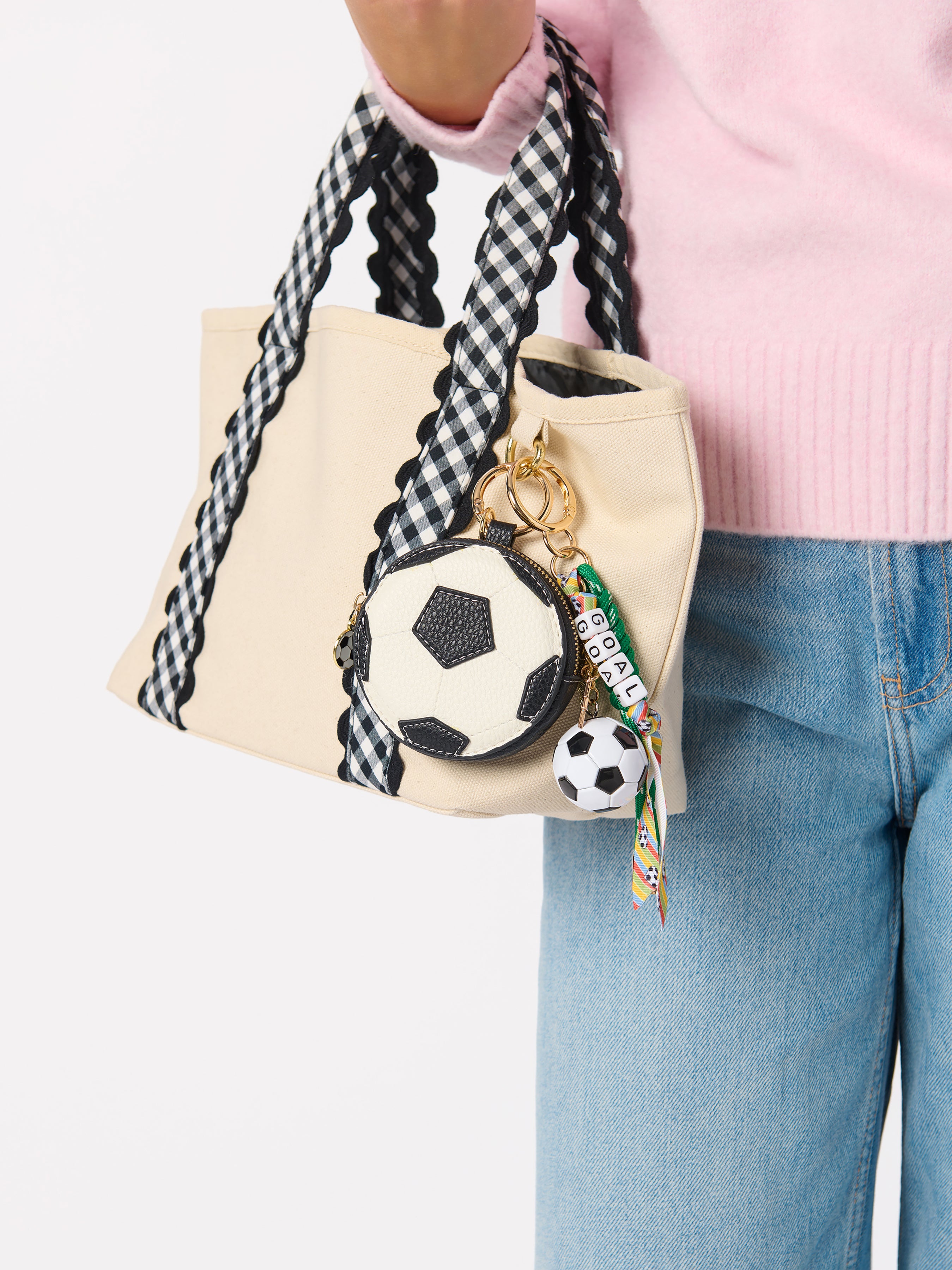Shiraleah "Goal" Soccer Bag Charm/Key Ring, Green