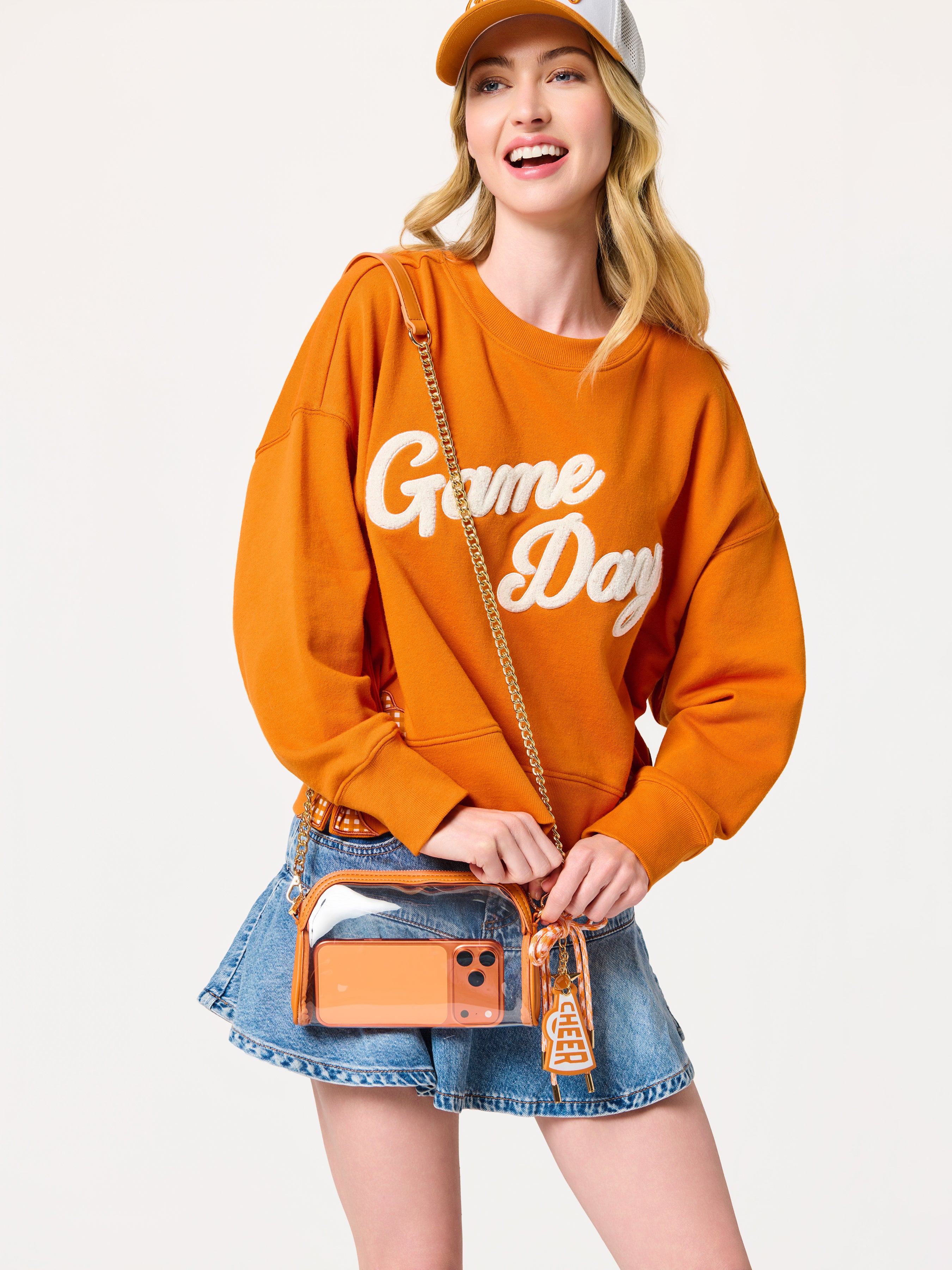 Shiraleah "Cheer" Gameday Bag Charm/Key Ring BURNT ORANGE / OS