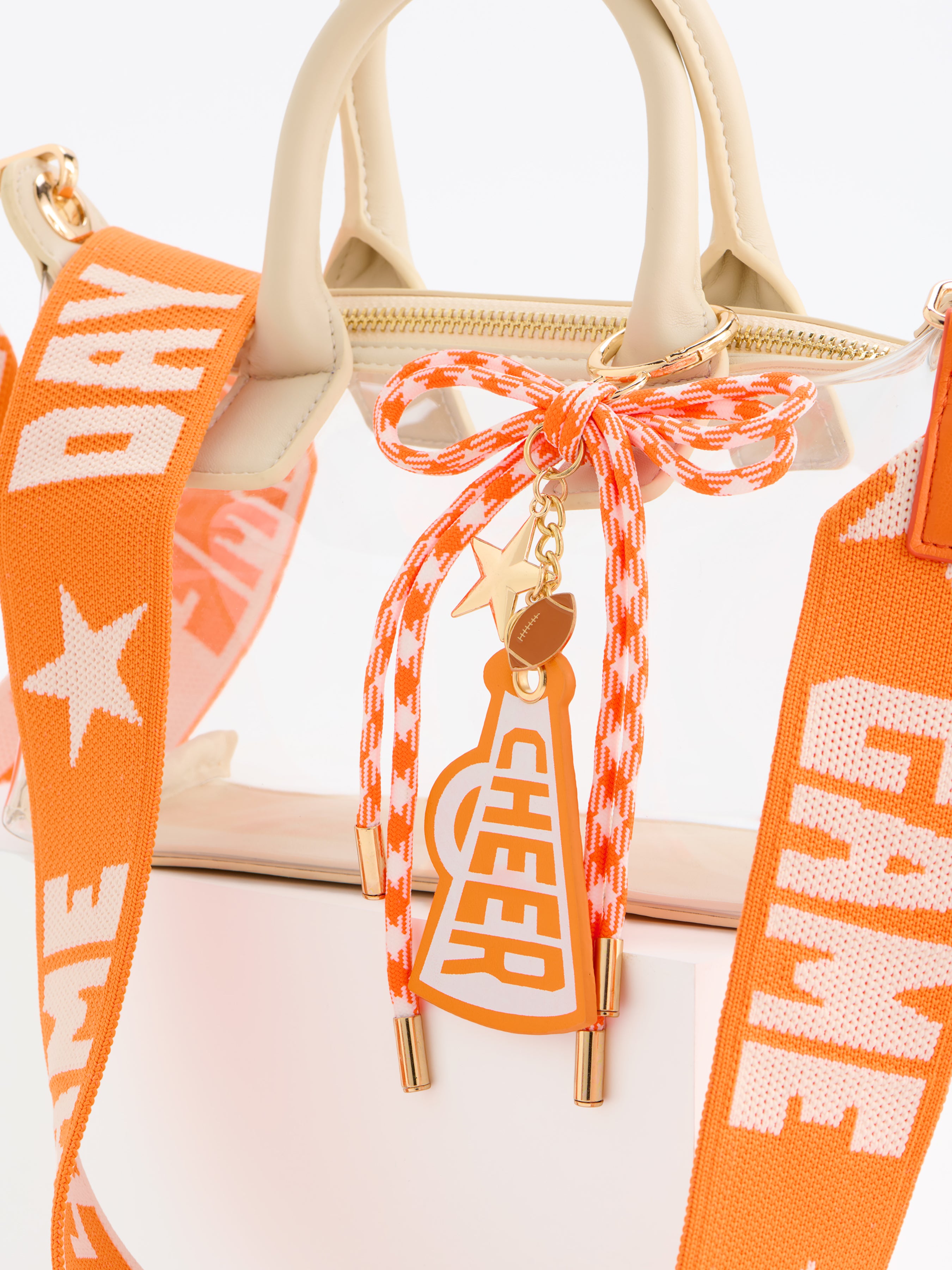 Shiraleah "Cheer" Gameday Bag Charm/Key Ring ORANGE / OS