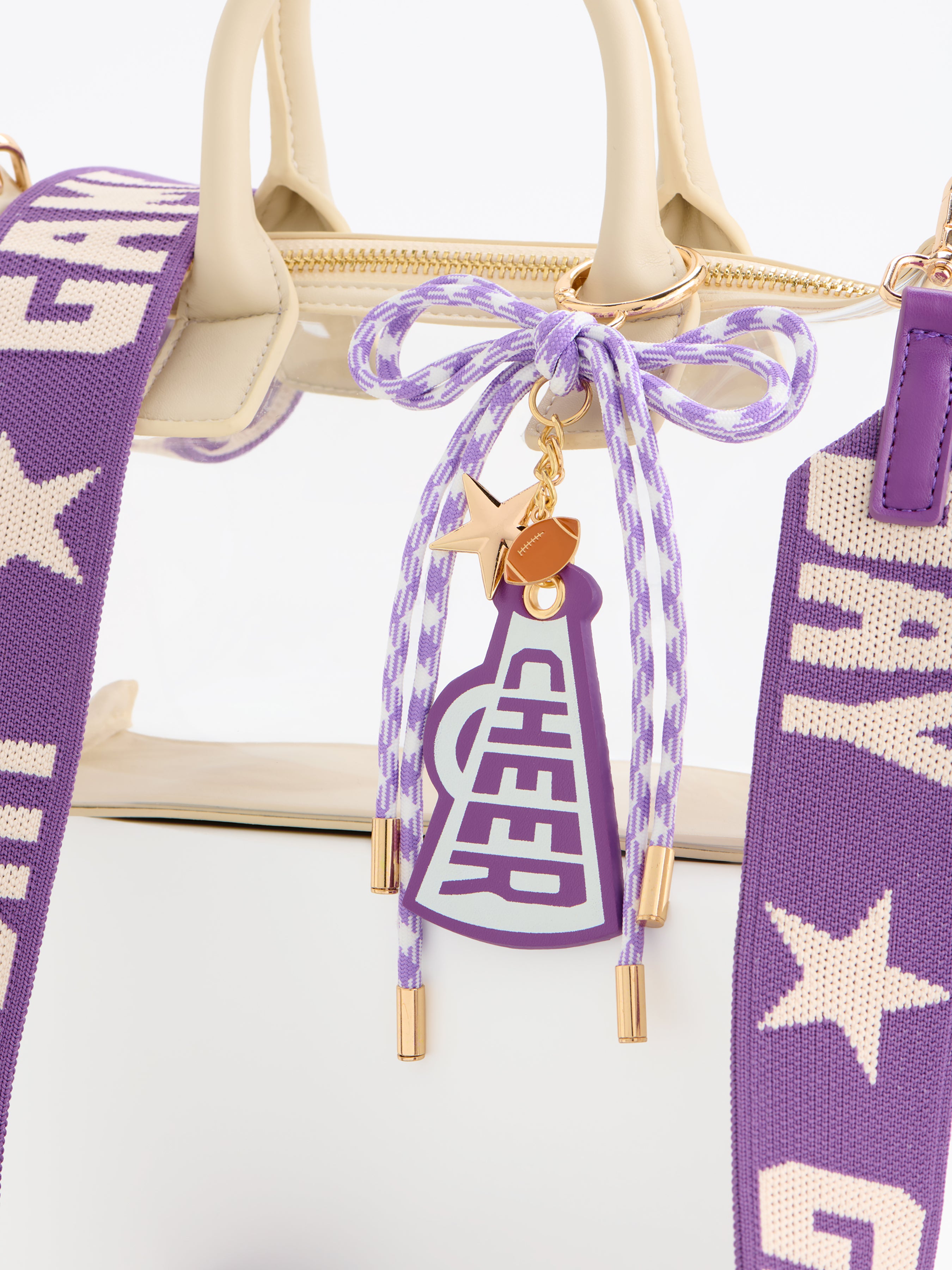 Shiraleah "Cheer" Gameday Bag Charm/Key Ring PURPLE / OS