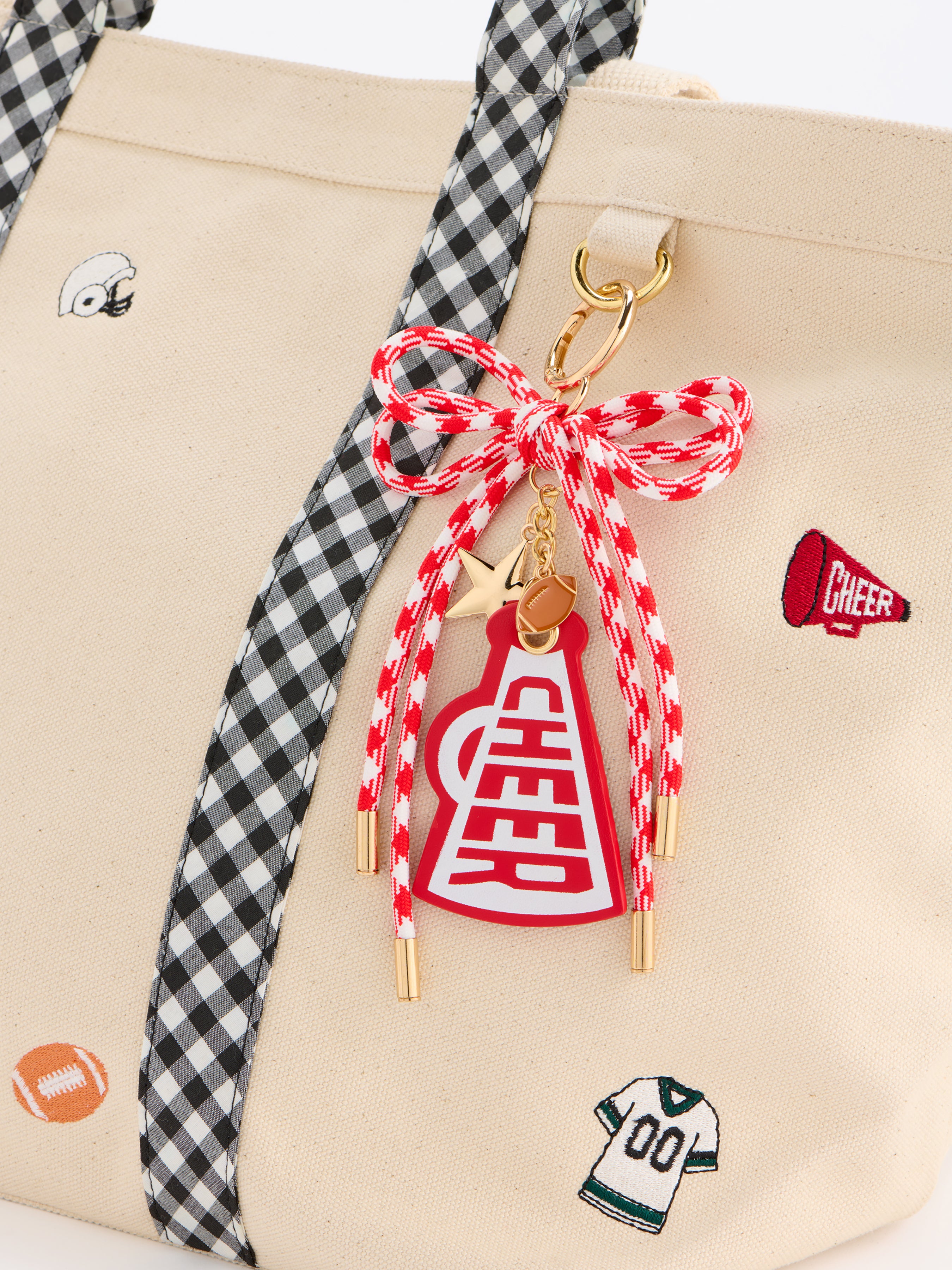 Shiraleah "Cheer" Gameday Bag Charm/Key Ring RED / OS