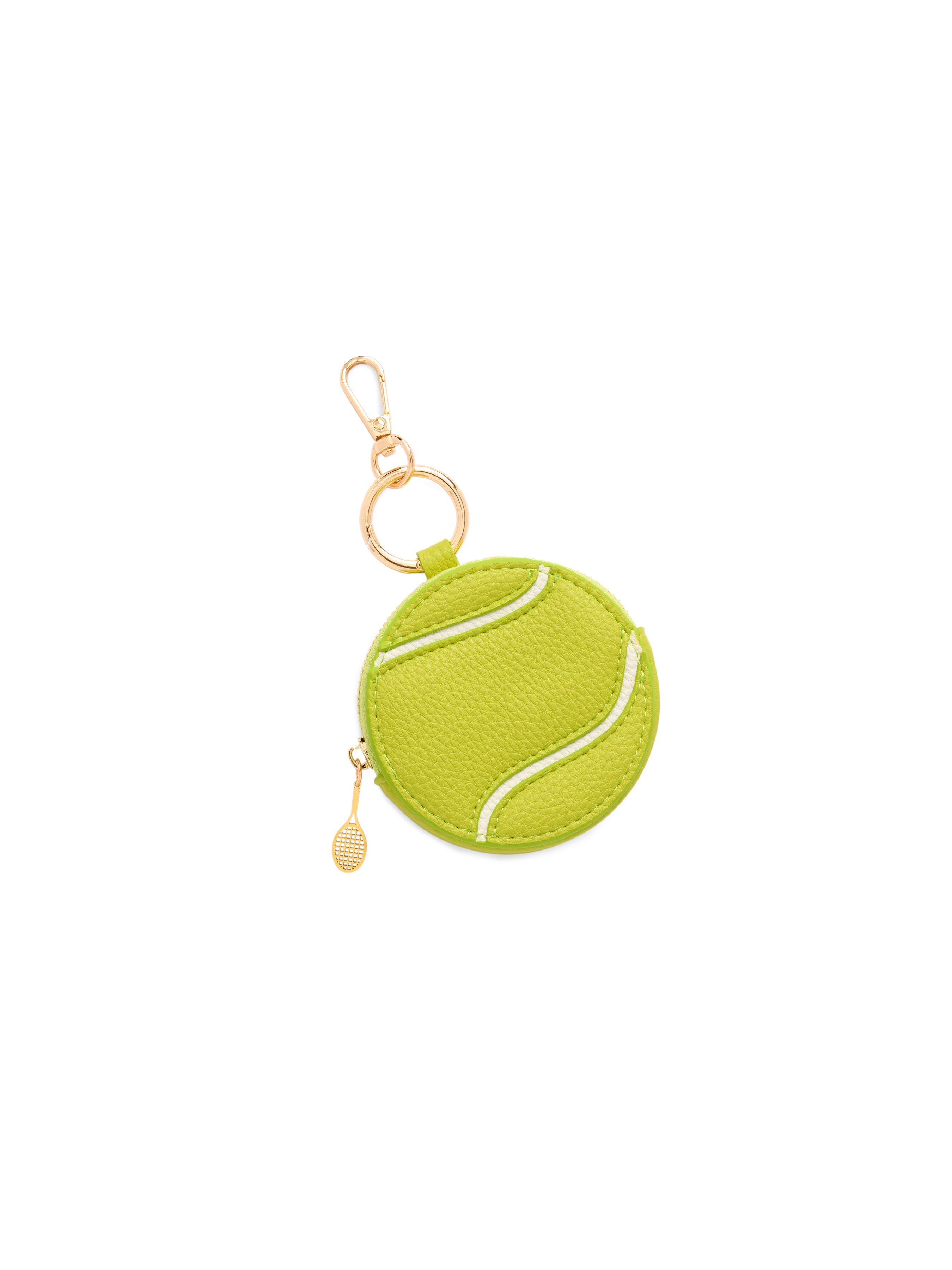 Shiraleah Tennis Ball Zip Pouch Bag Charm/Key Ring, Lime