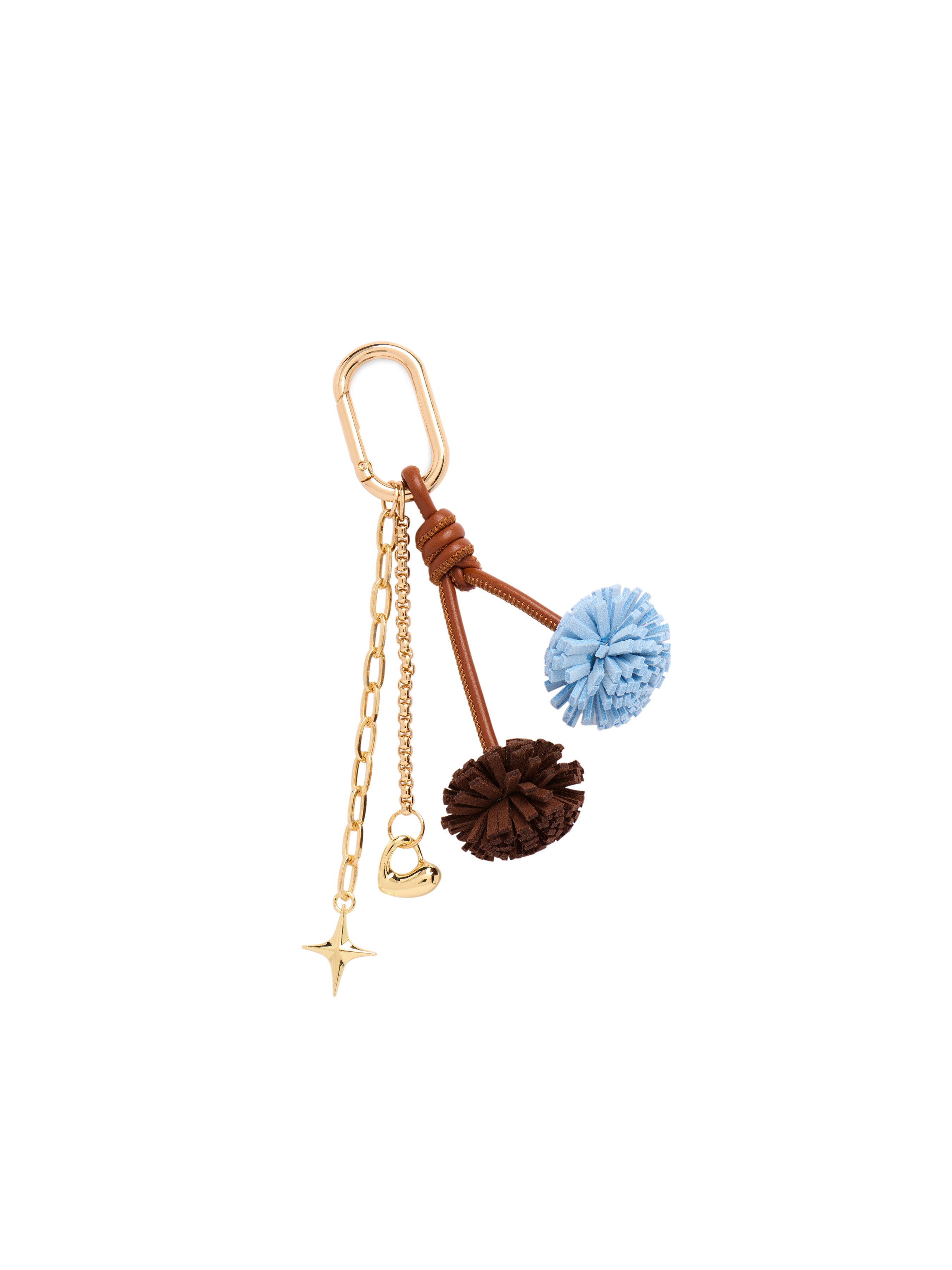 Shiraleah Pom Pom Bag Charm/Key Ring BROWN / OS