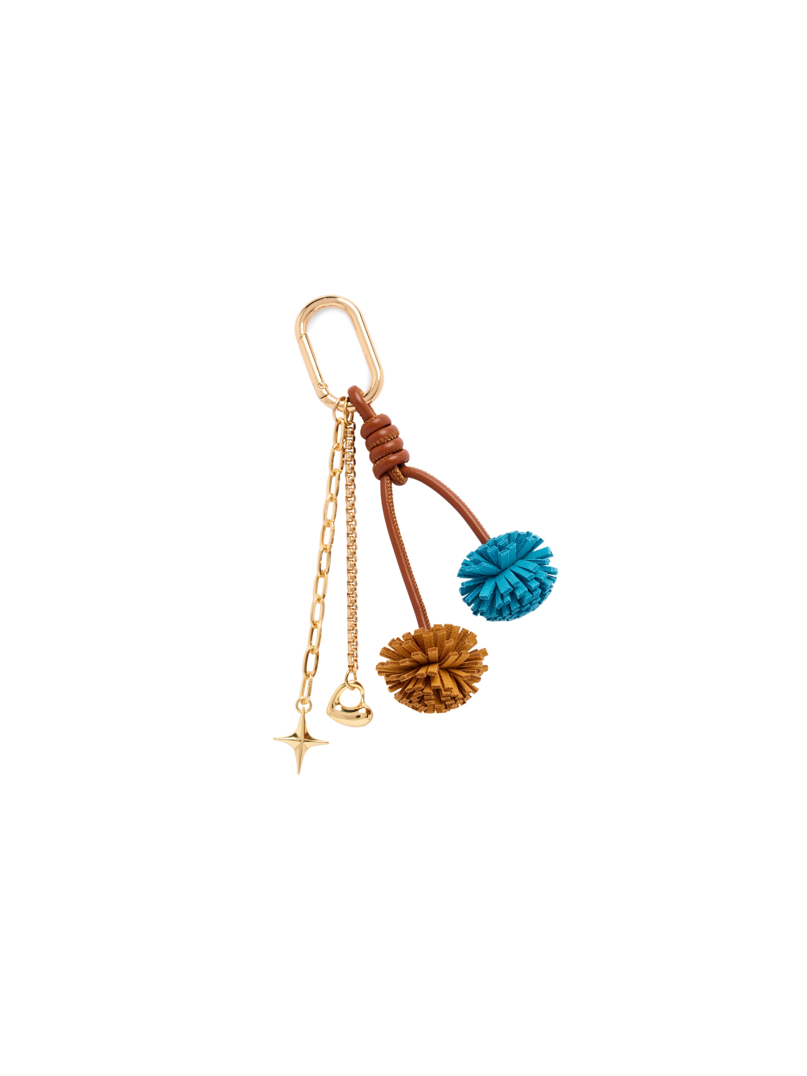Shiraleah Pom Pom Bag Charm/Key Ring MUSTARD / OS