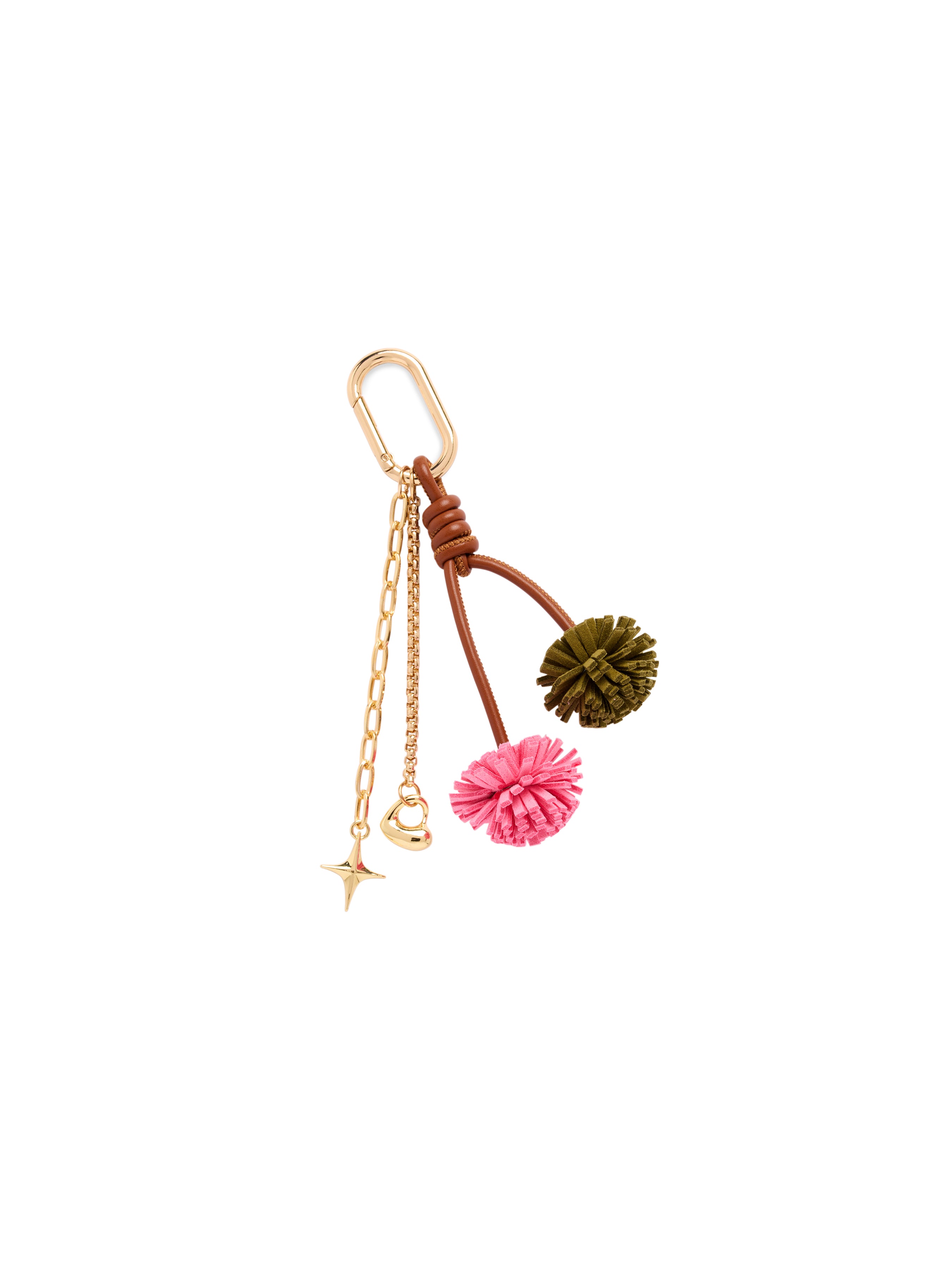 Shiraleah Pom Pom Bag Charm/Key Ring PINK / OS