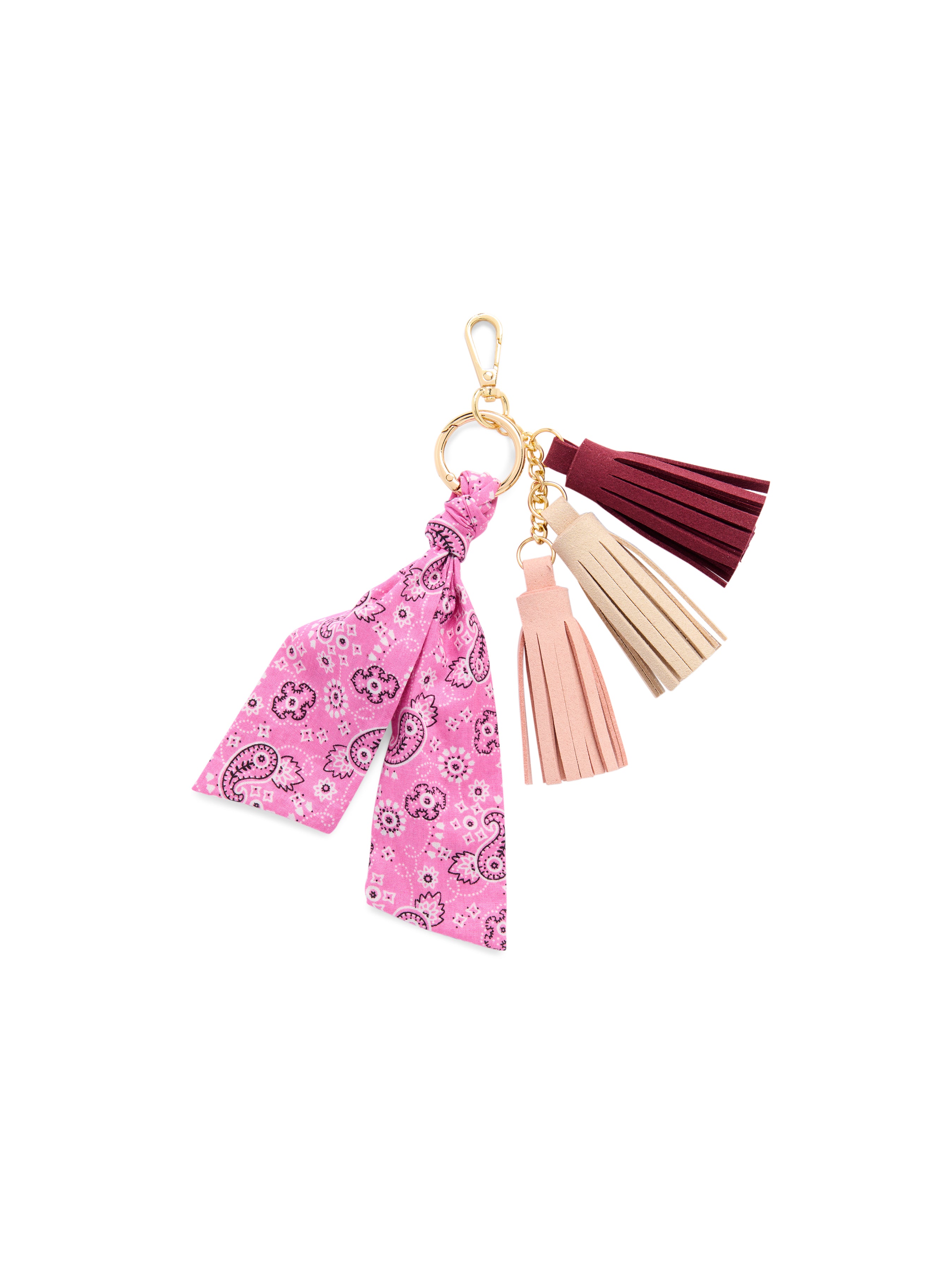 Shiraleah Paisley Bag Charm/Key Ring PINK / OS