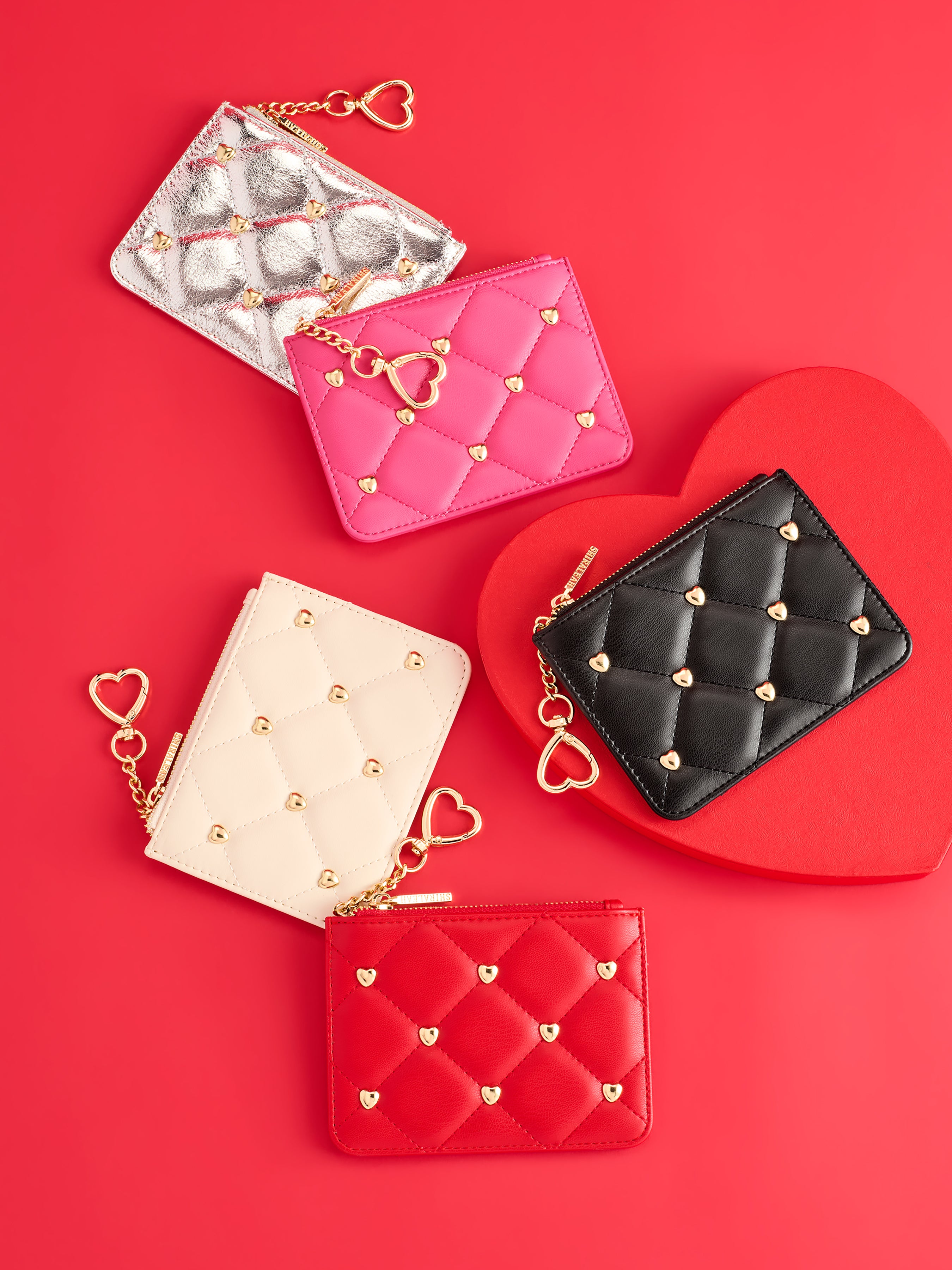 Shiraleah Hearts Card Case BLACK / OS