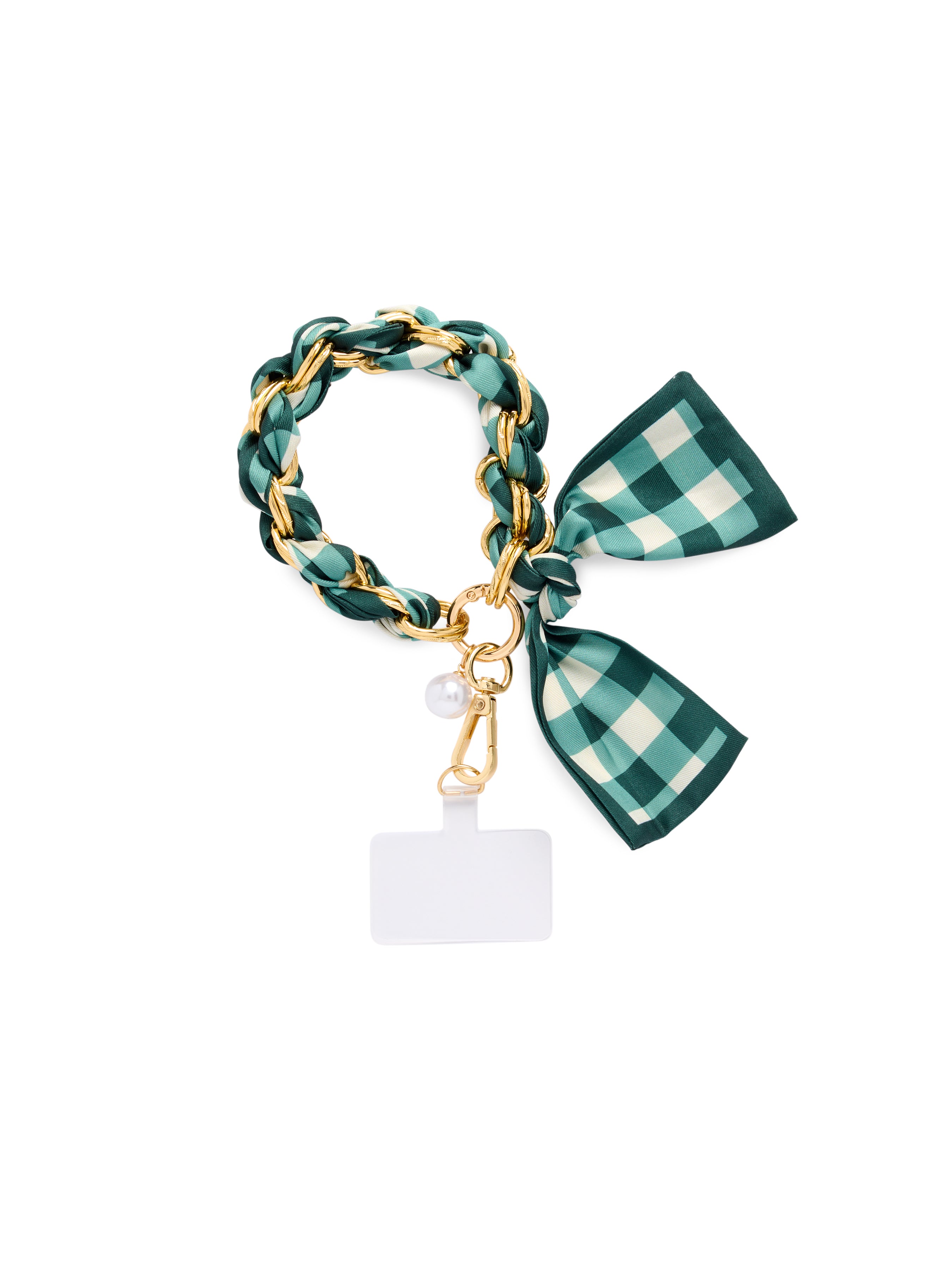 Shiraleah Gingham Phone Wristlet GREEN / OS