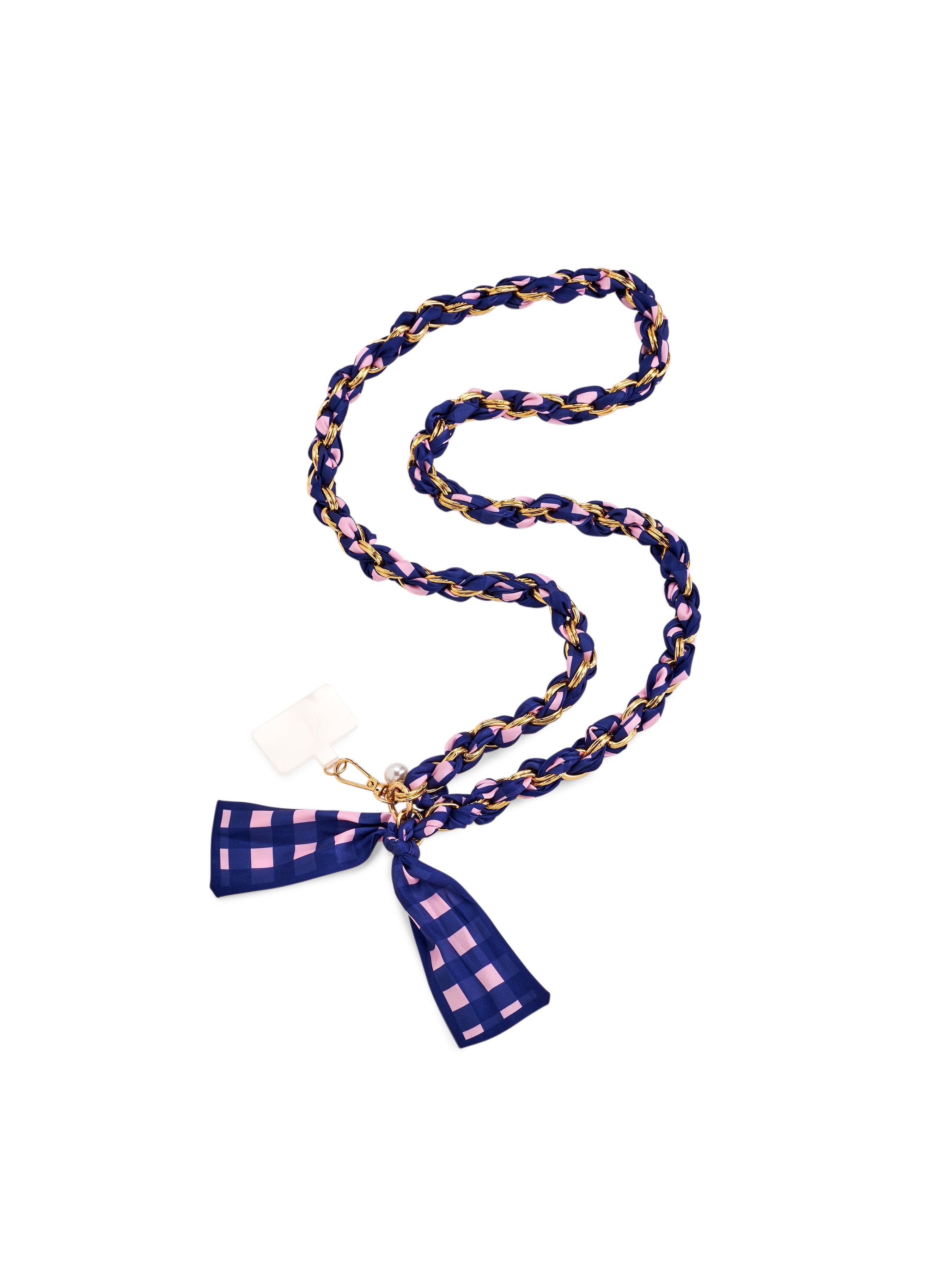 Shiraleah Gingham Cross-Body Phone Chain NAVY / OS