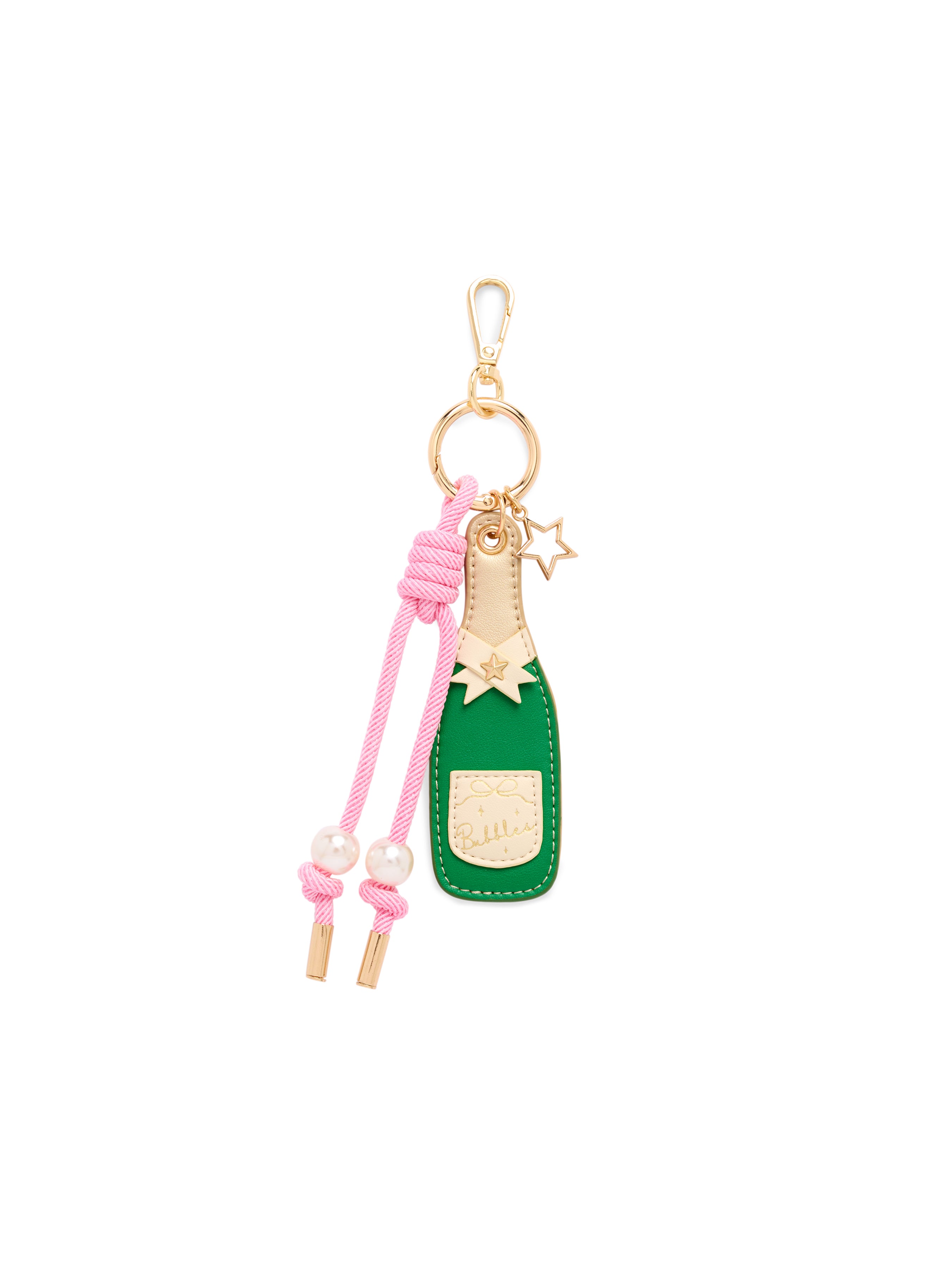 Shiraleah Champagne Bottle Bag Charm/Key Ring GREEN / OS