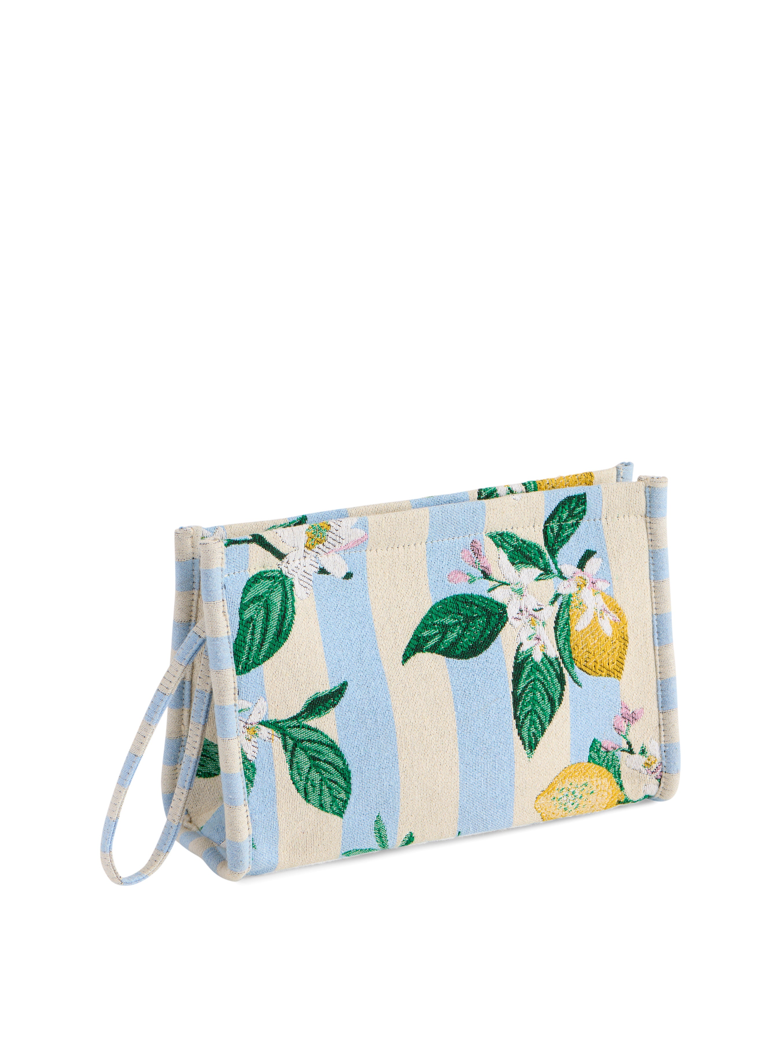 Shiraleah Lemon Stripe Jacquard Wristlet Pouch, Blue