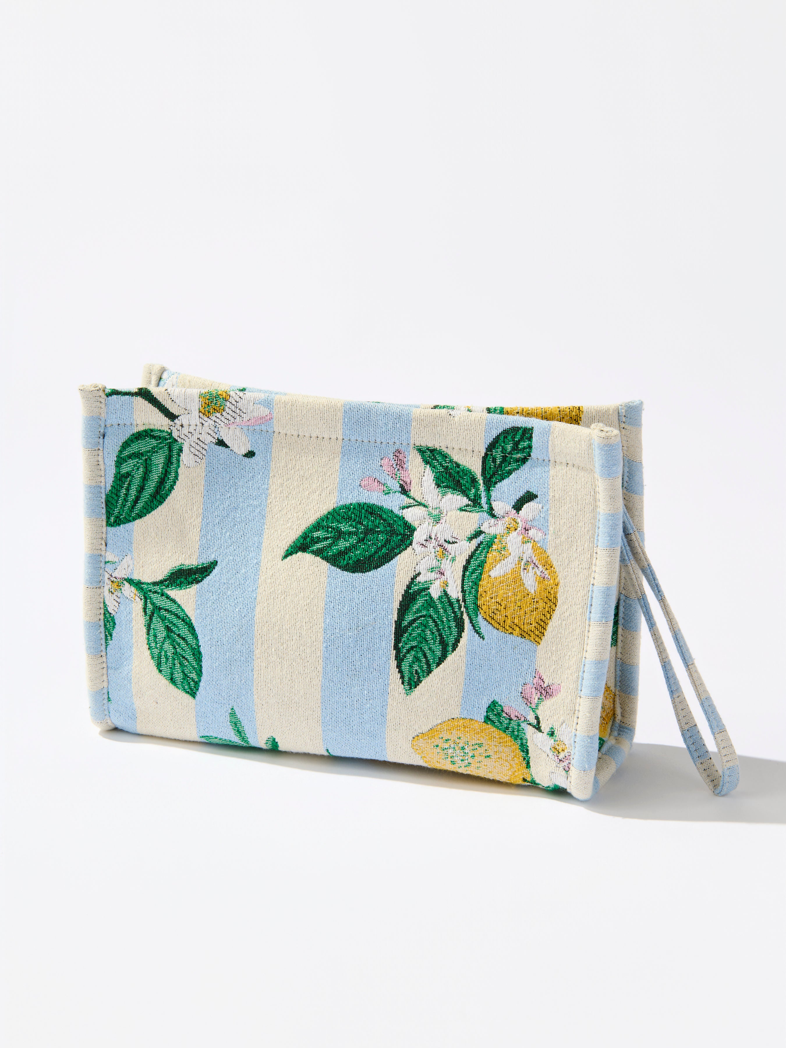 Shiraleah Lemon Stripe Jacquard Wristlet Pouch, Blue
