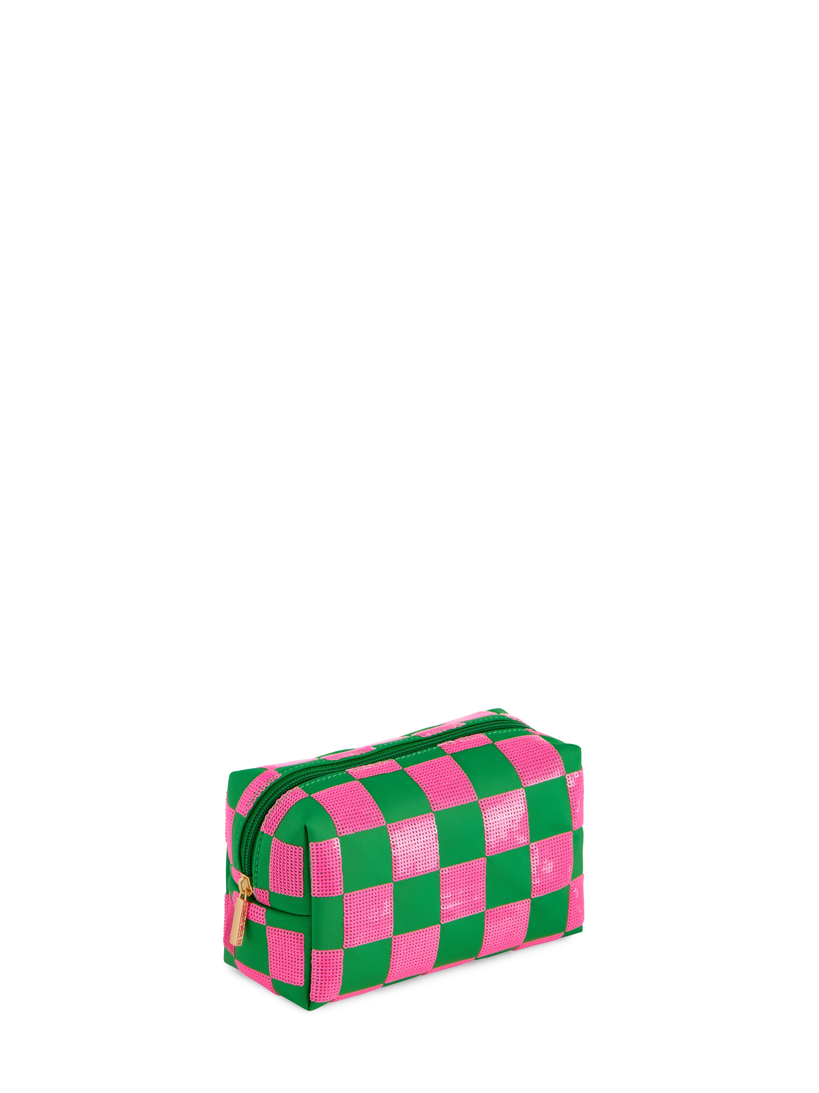 Shiraleah Cara Check Pattern Zip Pouch GREEN