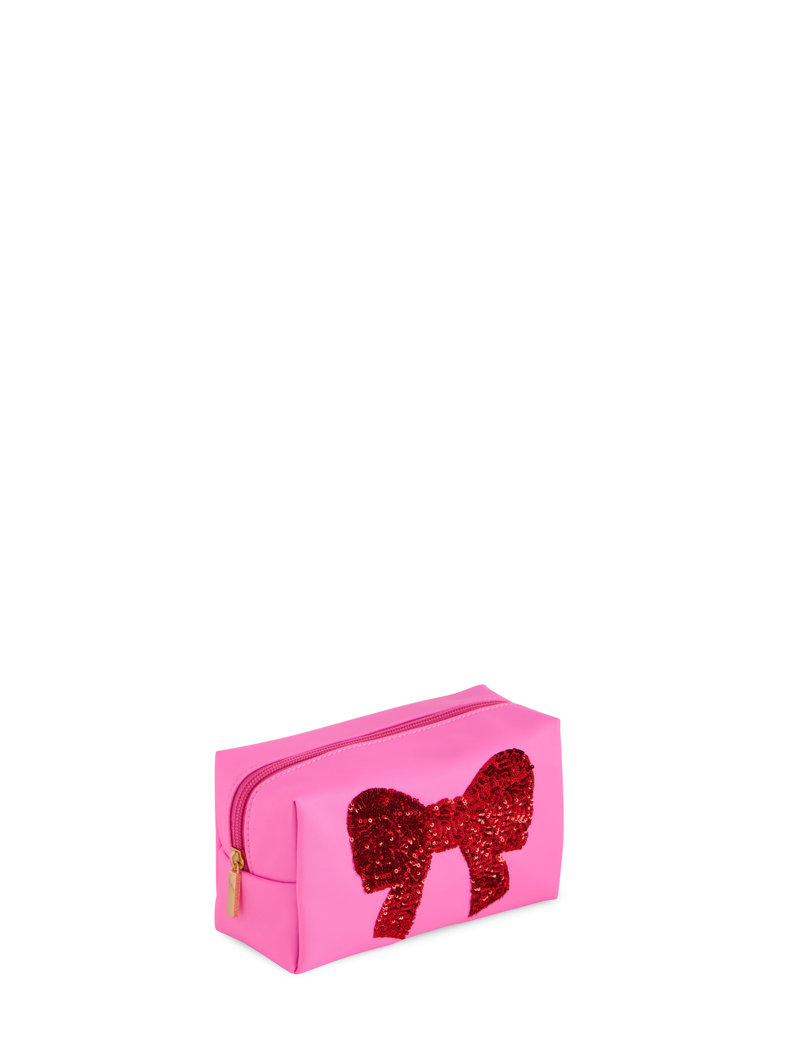 Shiraleah Cara Sequin Bow Zip Pouch, Pink
