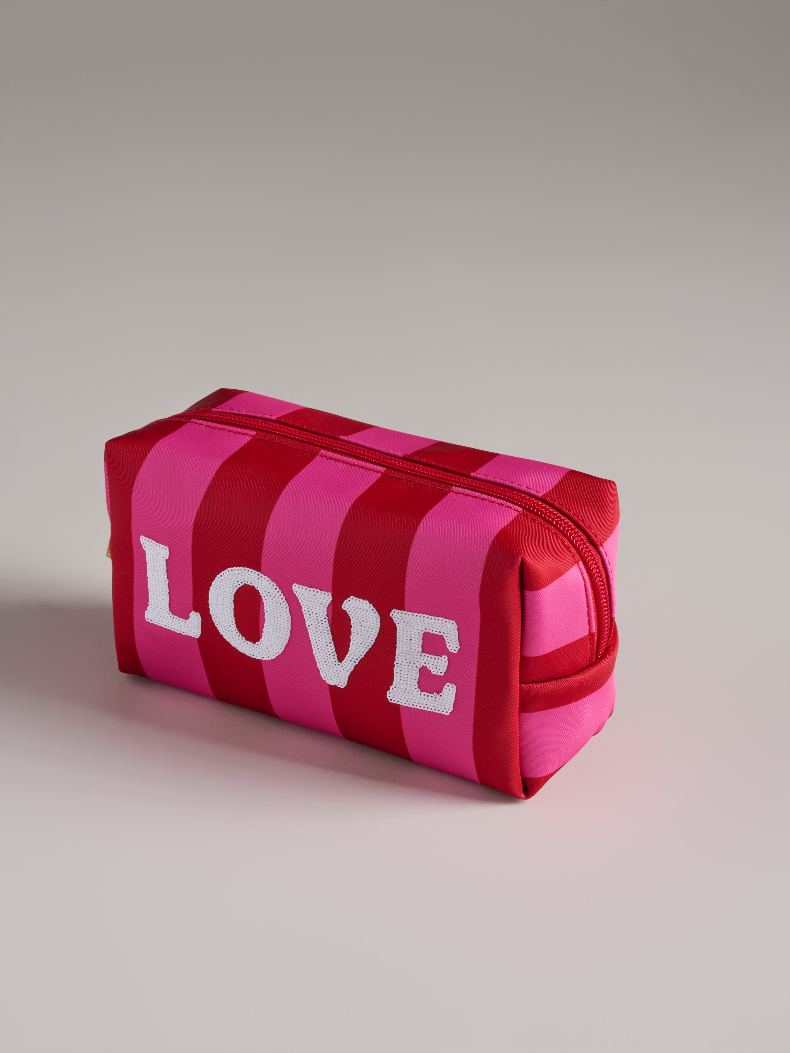 Shiraleah Cara Striped "Love" Zip Pouch, Red