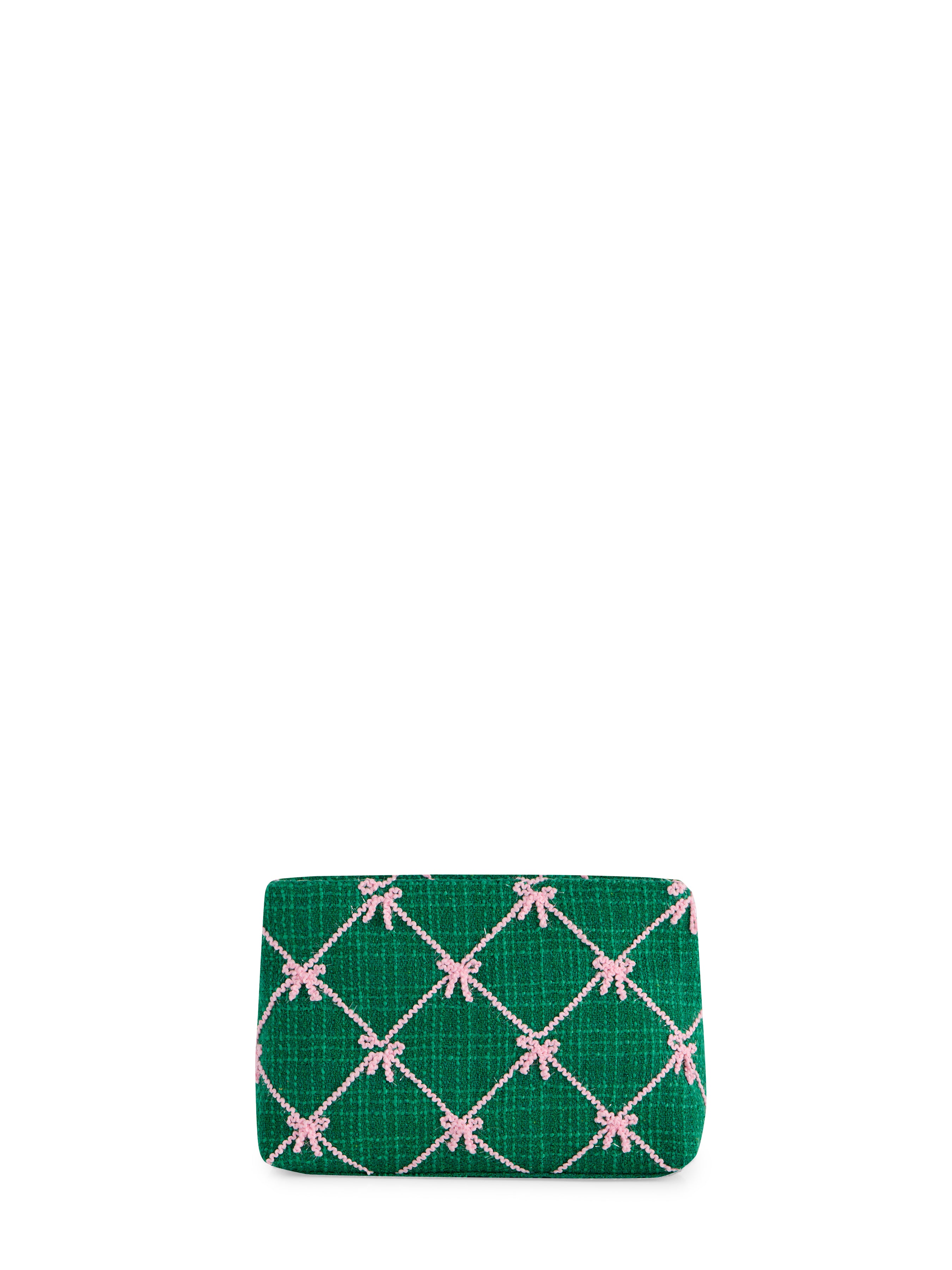 Shiraleah Tinsel Bow Zip Pouch GREEN