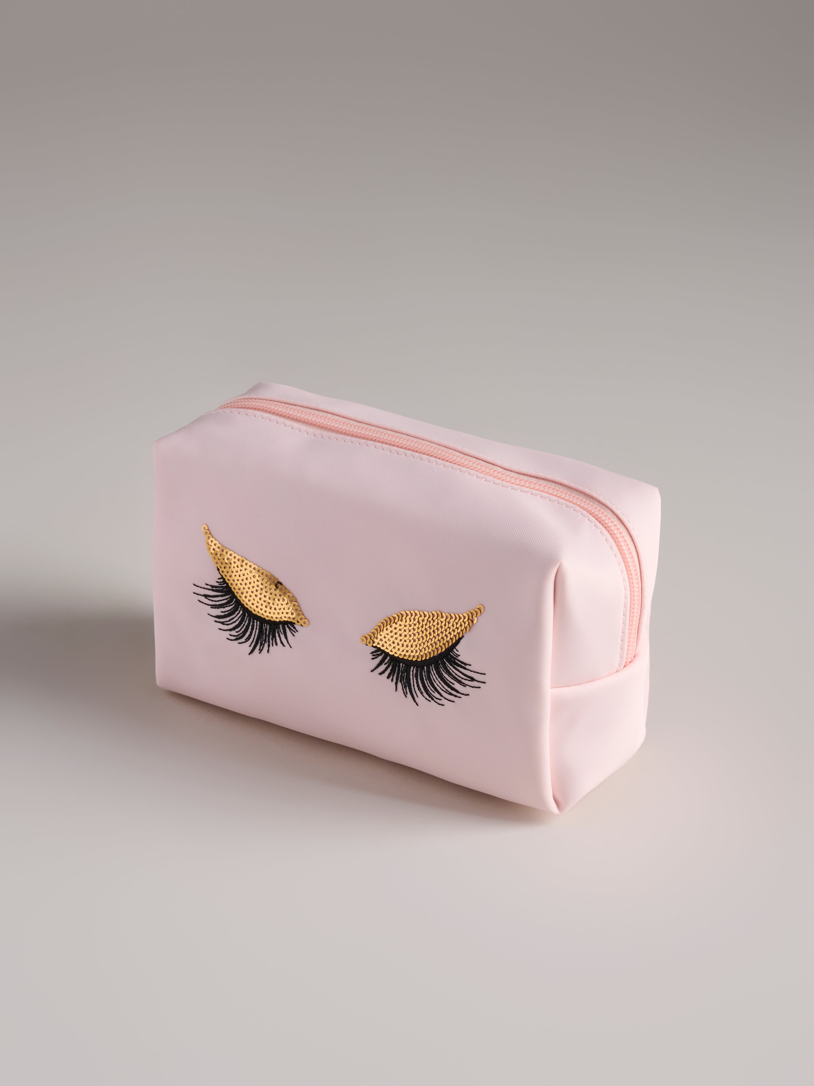 Shiraleah Sequin Eyelash Zip Pouch, Blush
