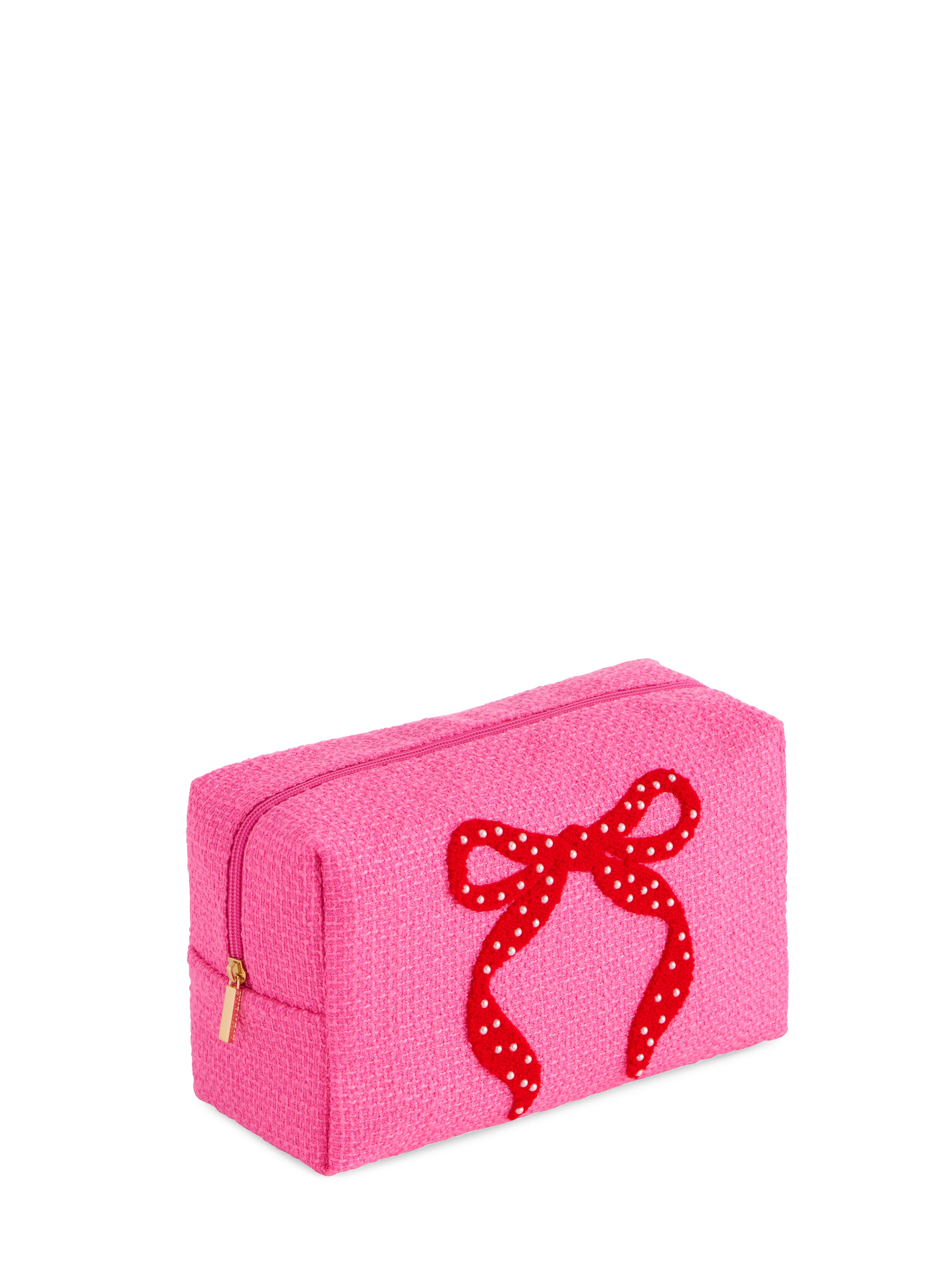Shiraleah Mara Bow Large Zip Pouch, Pink