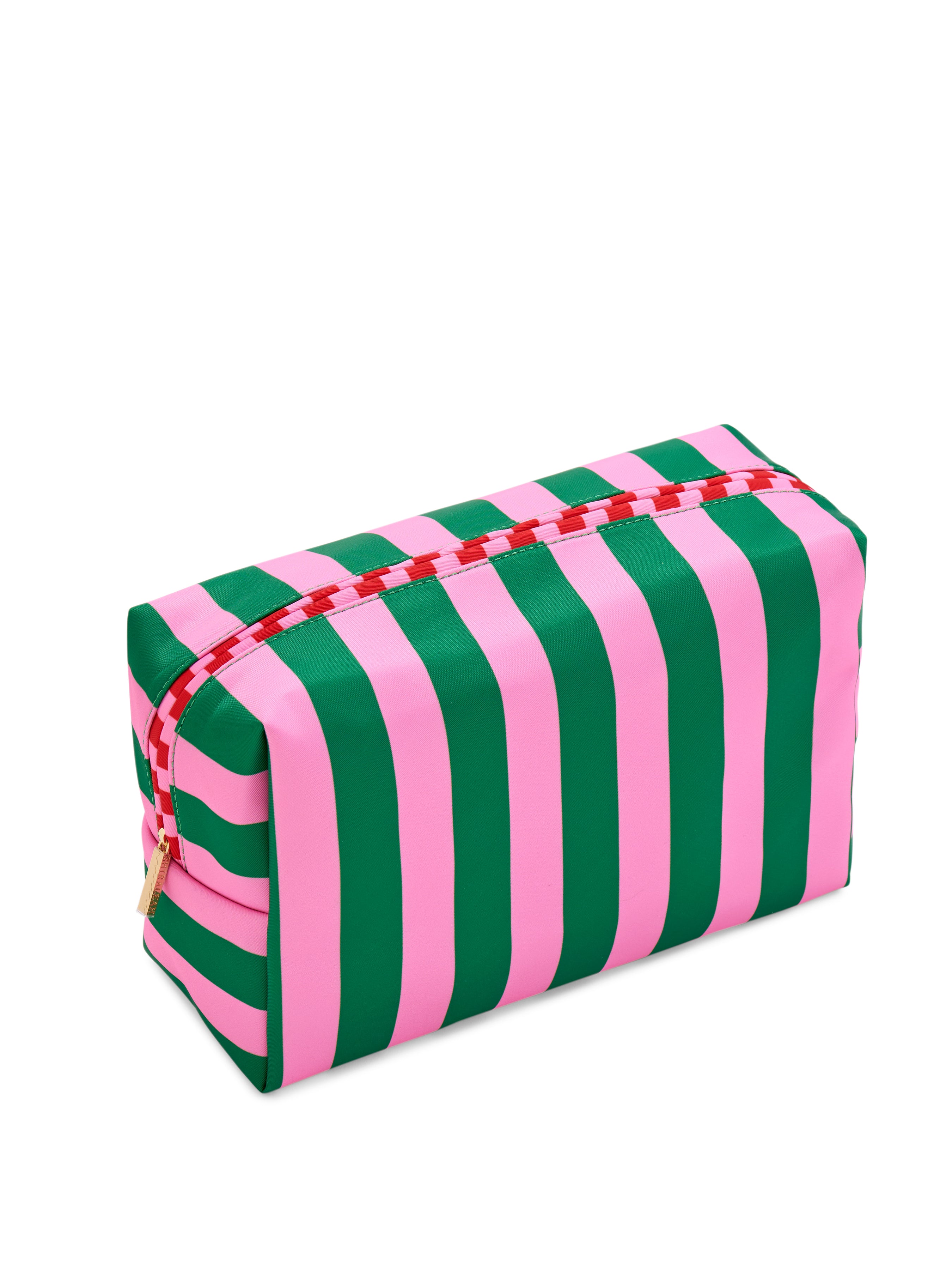 Shiraleah Stripe Large Boxy Zip Pouch, Green
