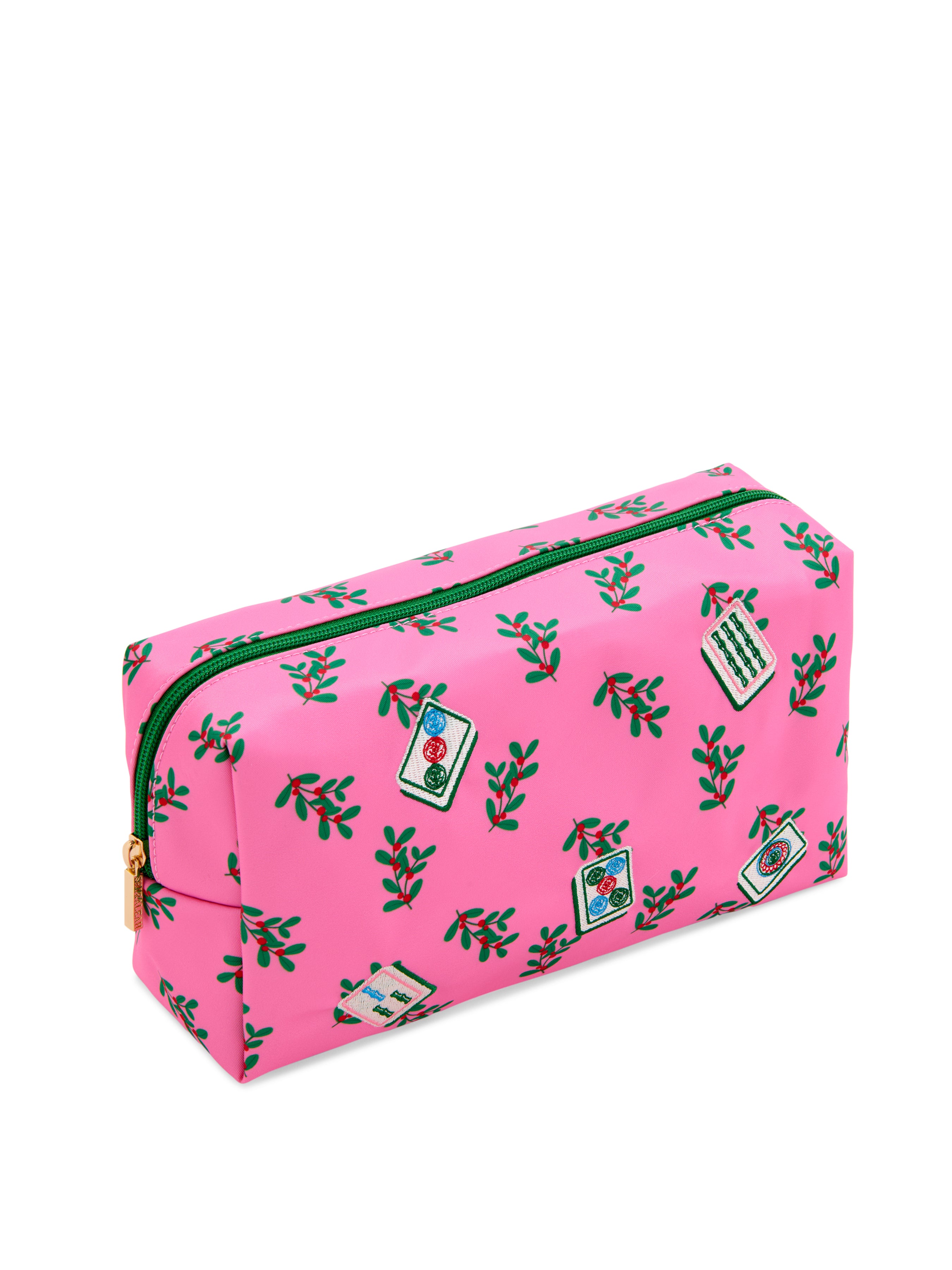 Shiraleah Mahjong Tiles Zip Pouch, Pink