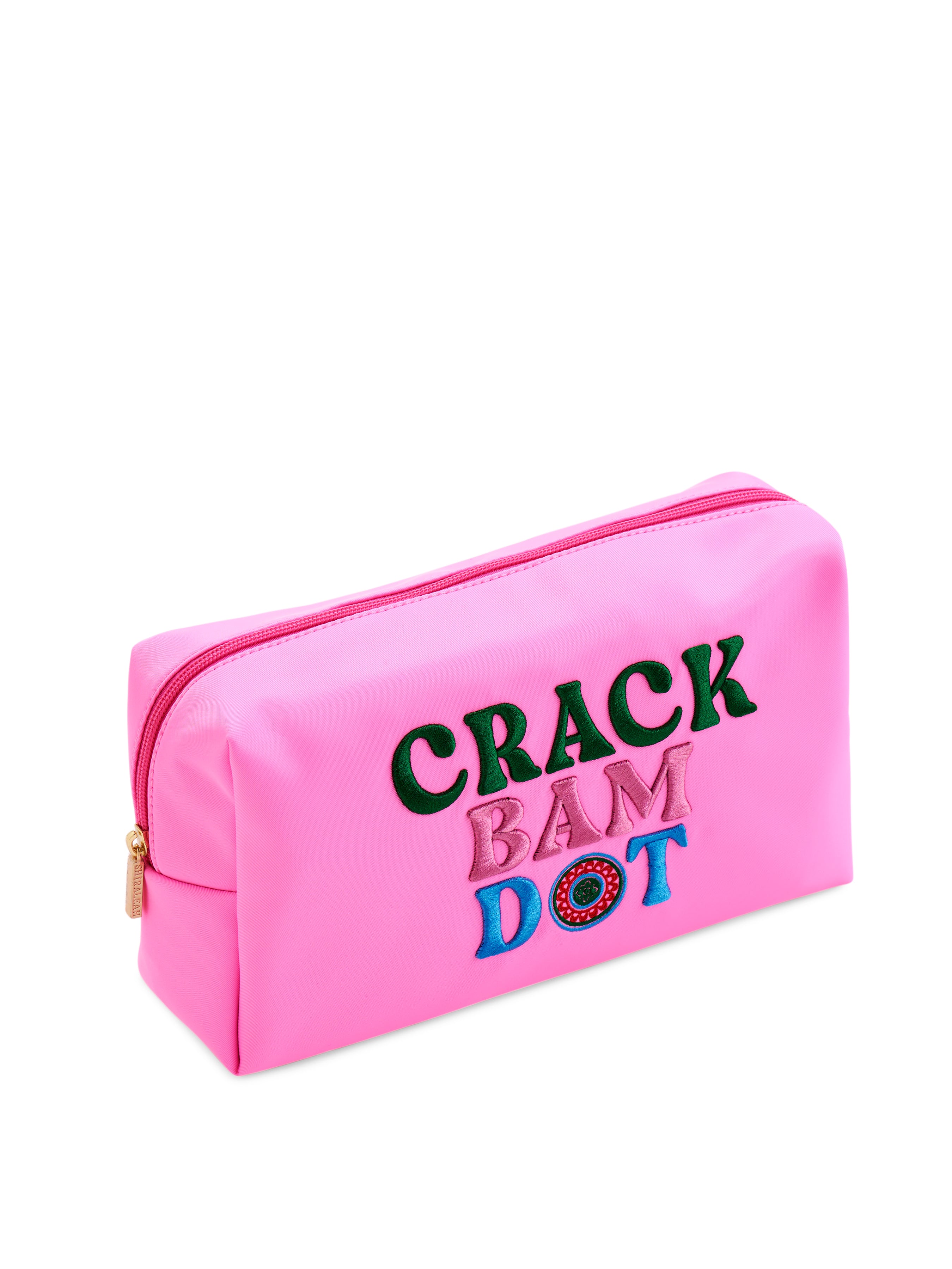 Shiraleah "Crack, Bam, Dot" Mahjong Tiles Zip Pouch, Pink