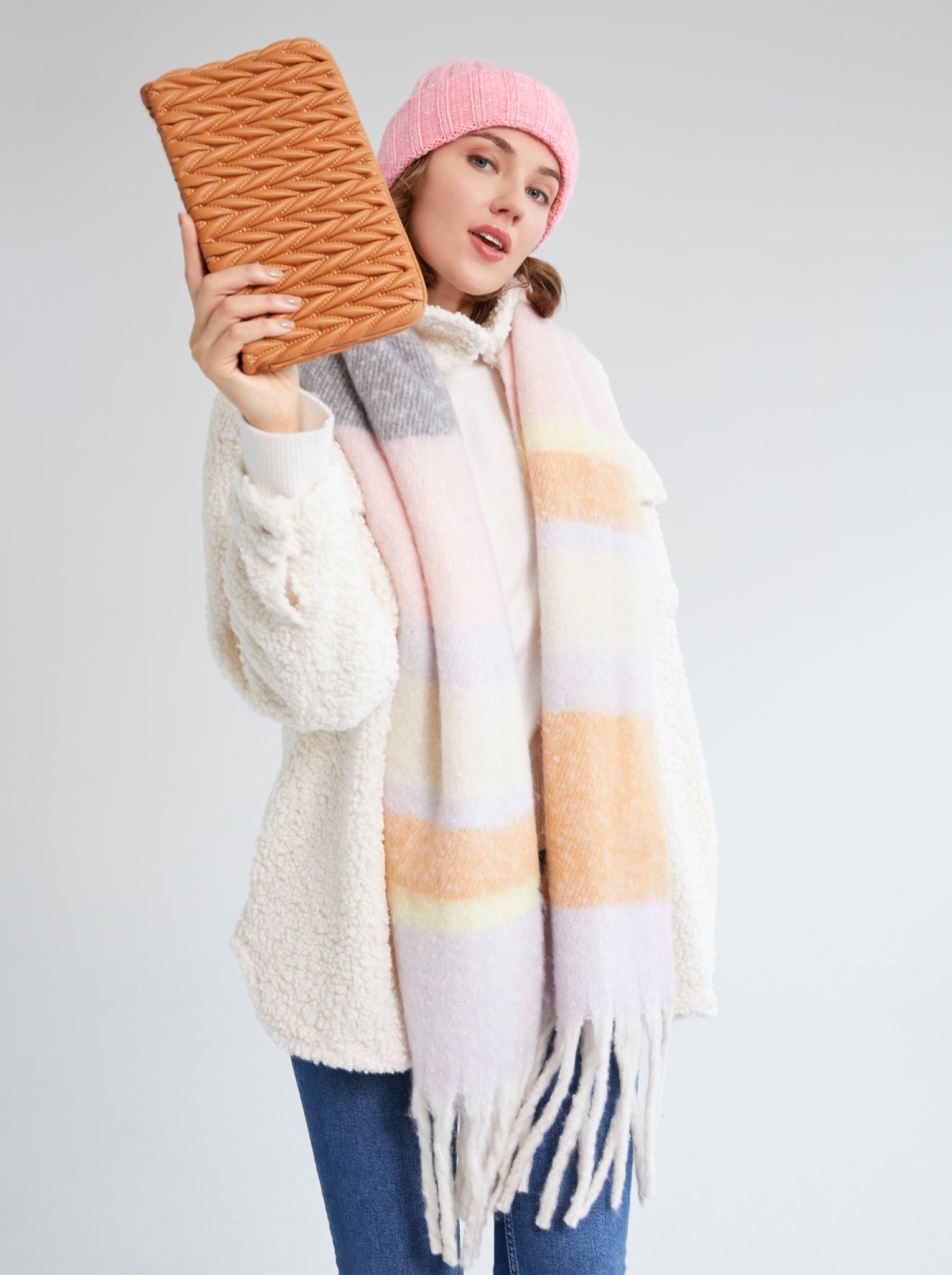 Shiraleah Jody Zip Pouch TAN