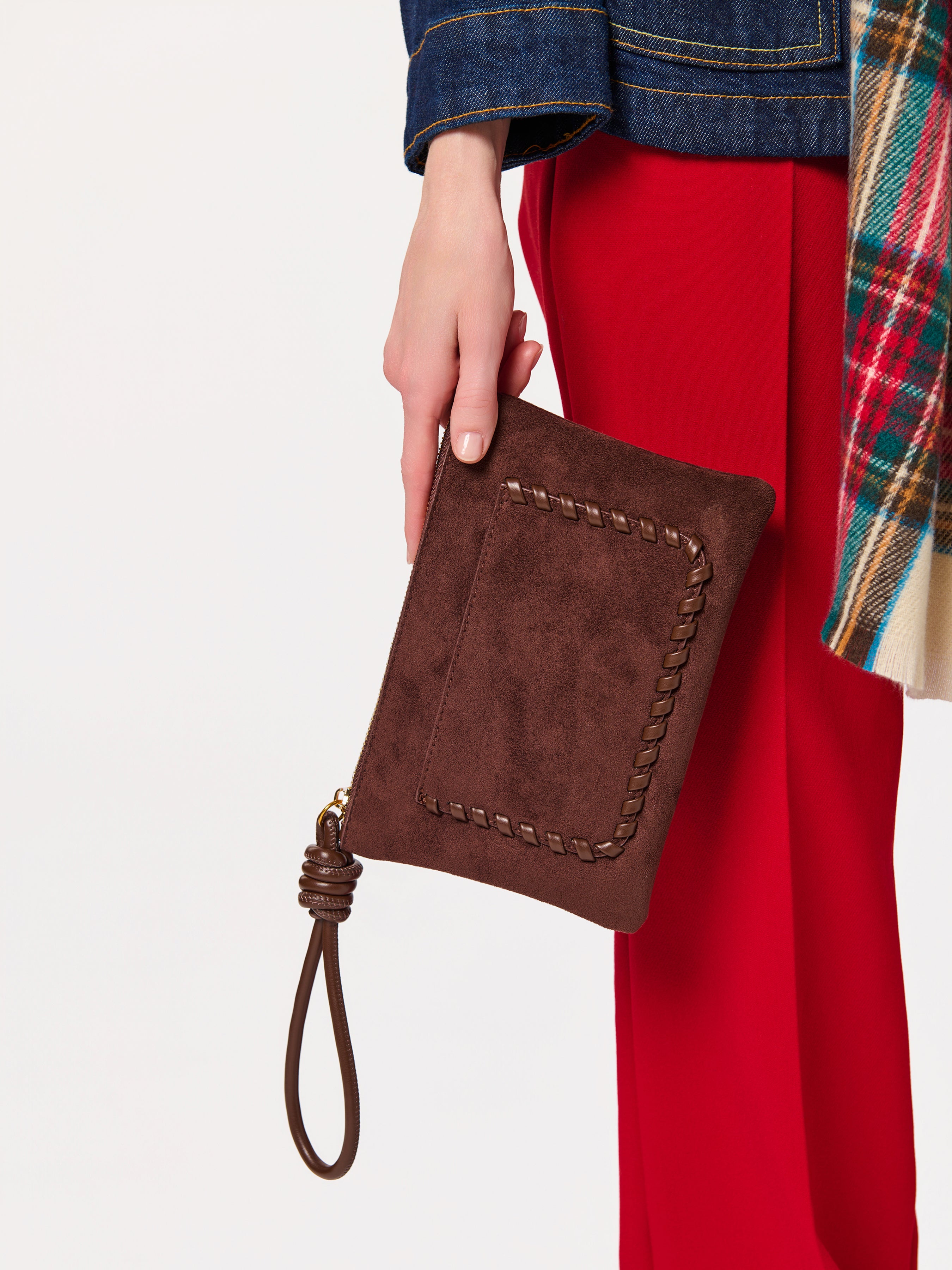 Shiraleah Paige Wristlet/Zip Pouch CHOCOLATE / OS