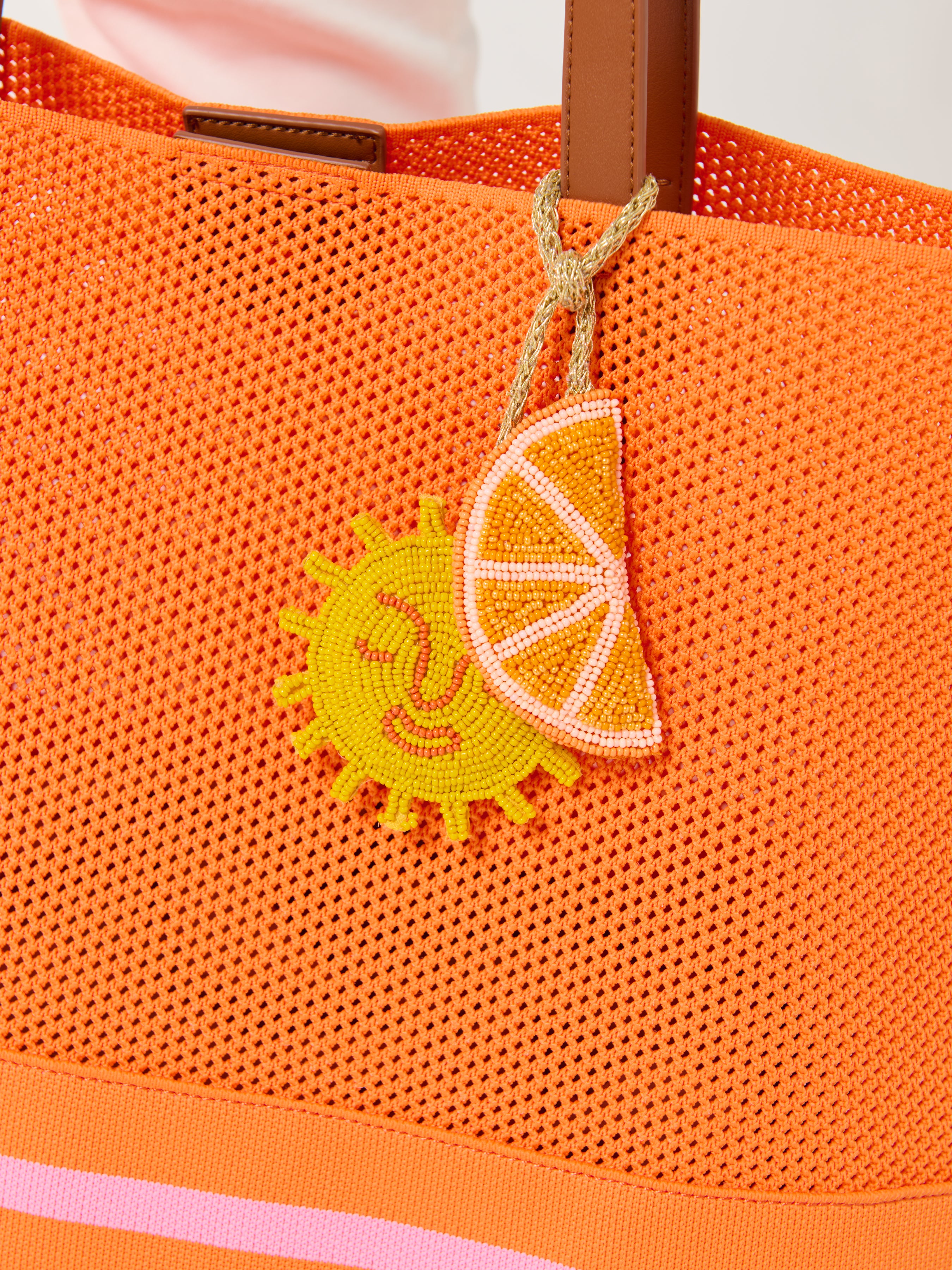Shiraleah Orange/Sun Beaded Bag Charm, Multi